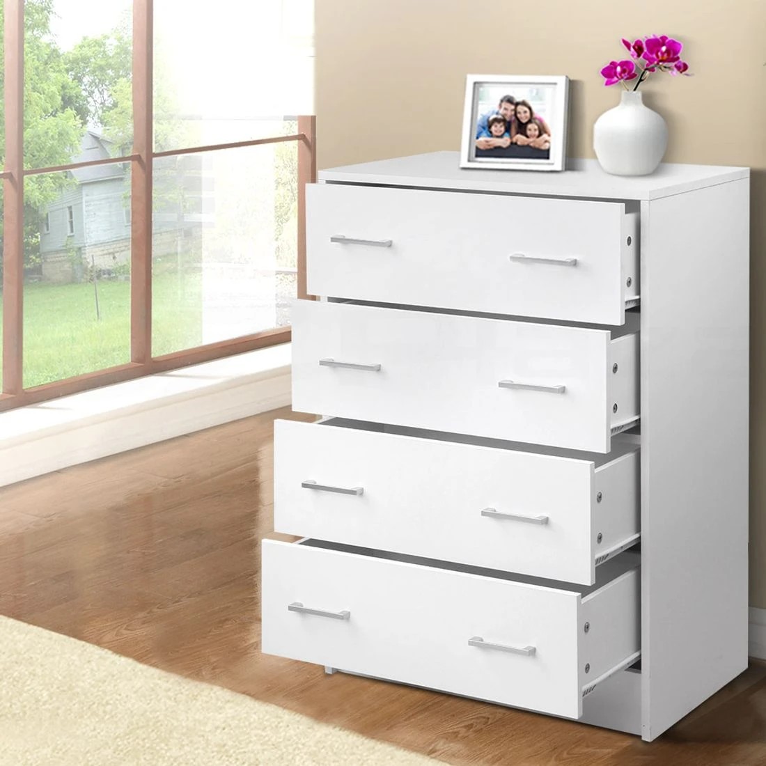 9 Artiss 4 Chest of Drawers - White, 9 of 10