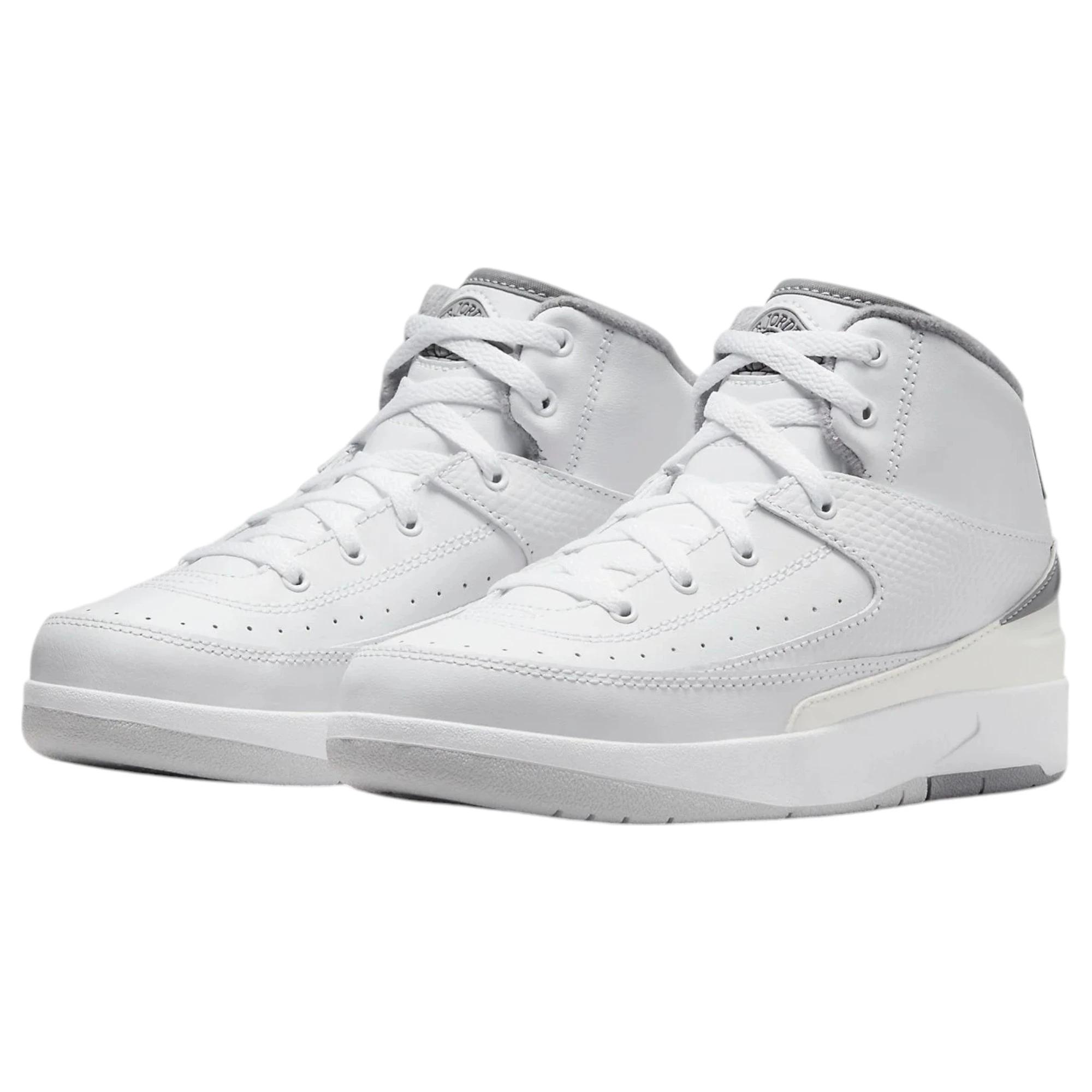 3 Nike Kids Air Jordan 2 Retro White/ Grey Athletic Shoes White/grey, 3 of 8