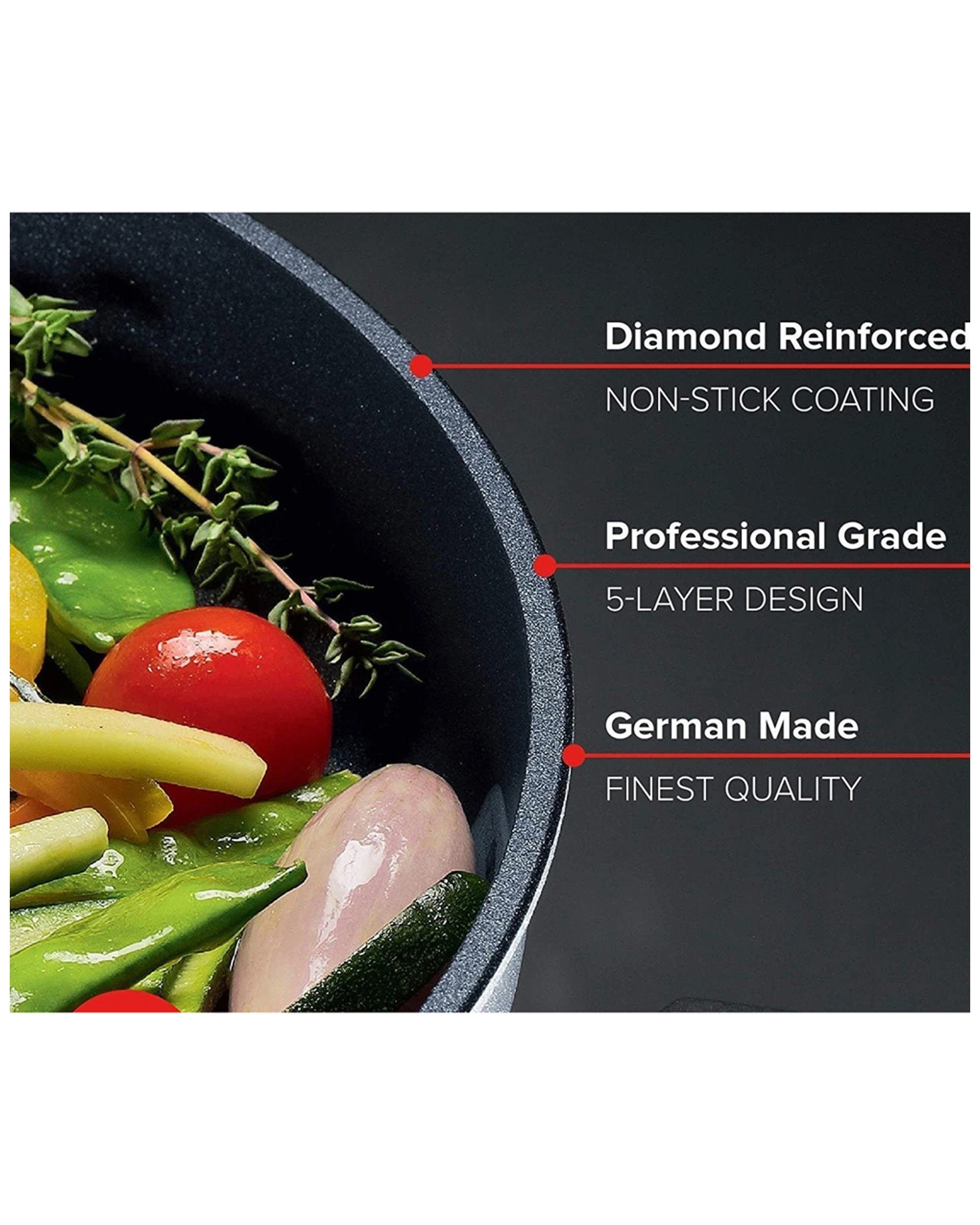 5 Woll Diamond Lite Stock Pot With Lid Fixed Handle Induction Oven Safe 24cm 5l - Silver, 5 of 5