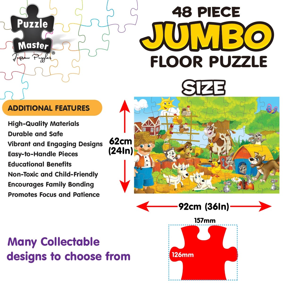 3 Puzzle Master 48 Piece Jumbo Puzzle Farm Hands, 3 of 6