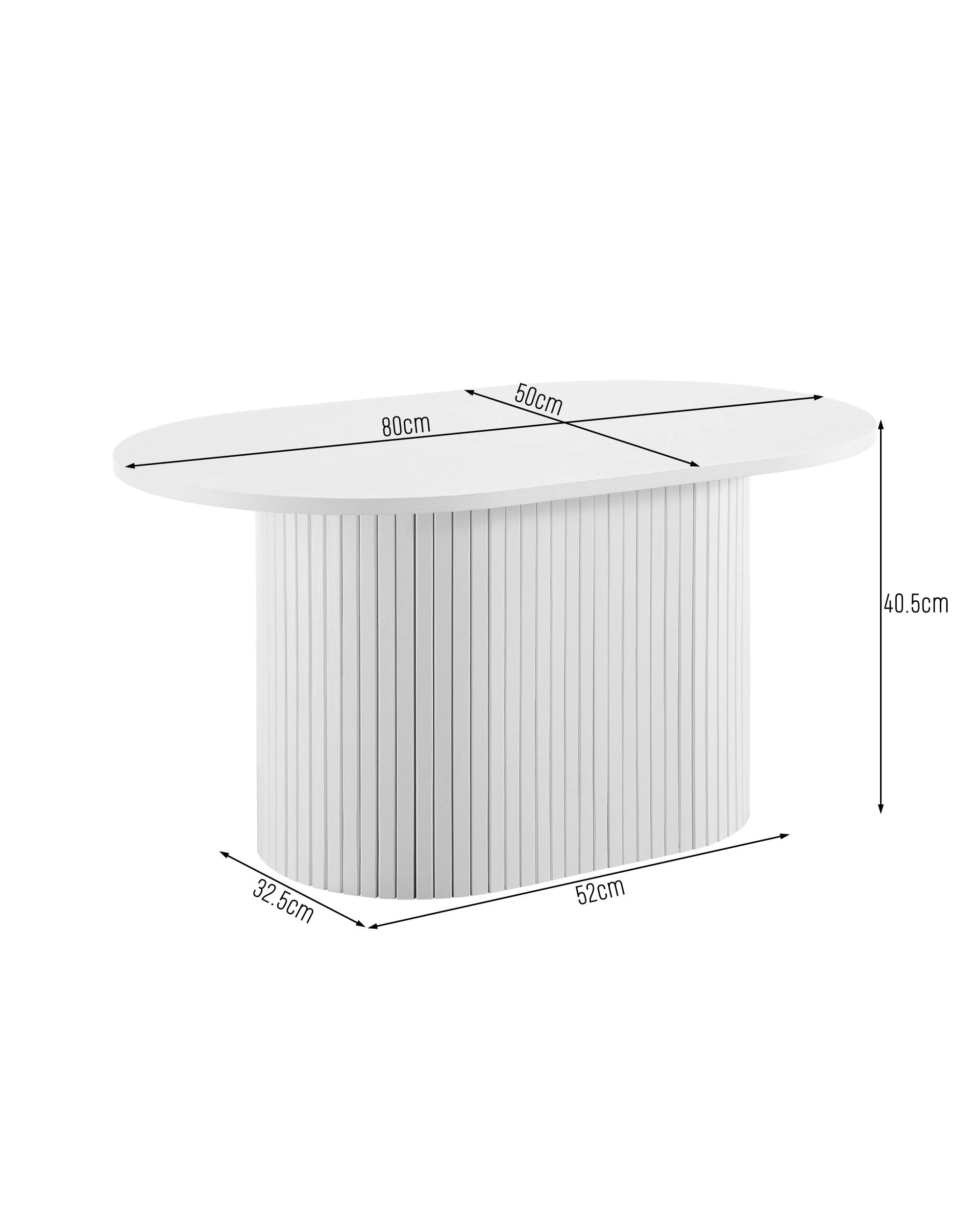 7 Kodu Coffee Table Oval 80cm - White, 7 of 7