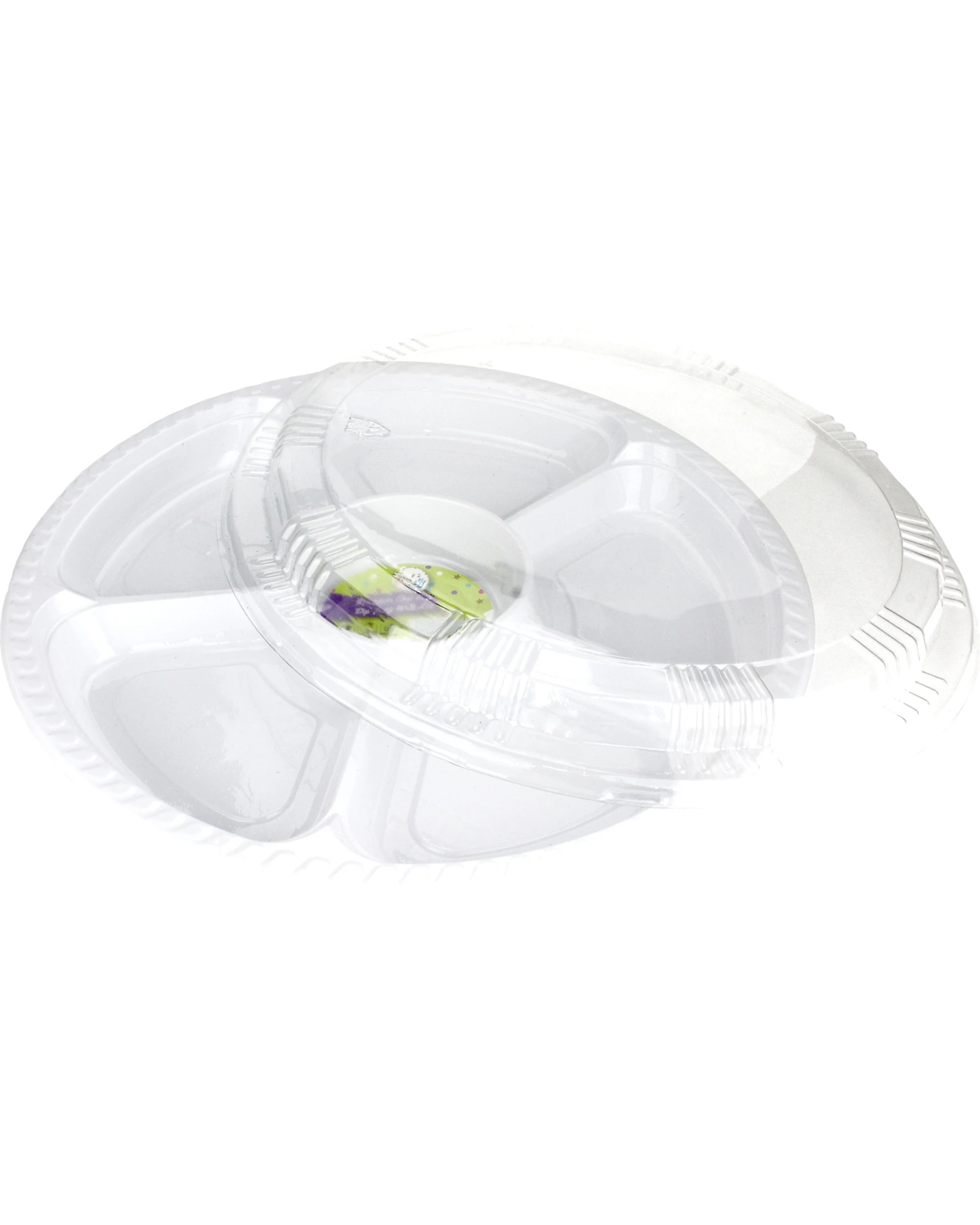 1 Durmaz Plastic Chip and Dip Platter with Lid 5 Section - White, 1 of 2