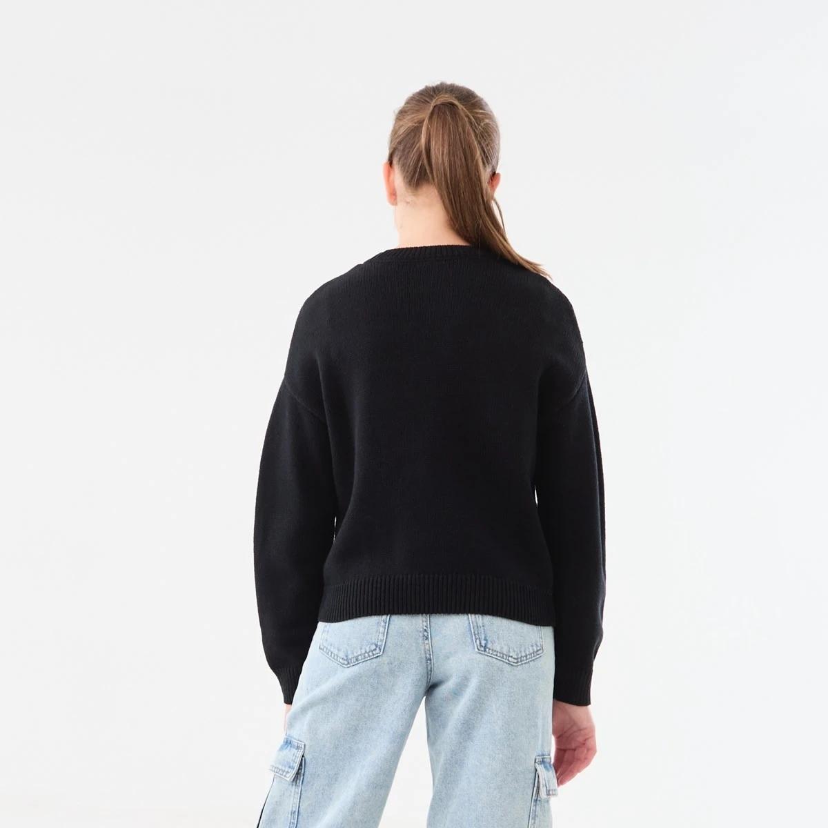 2 Bow Knit Jumper Black, 2 of 8
