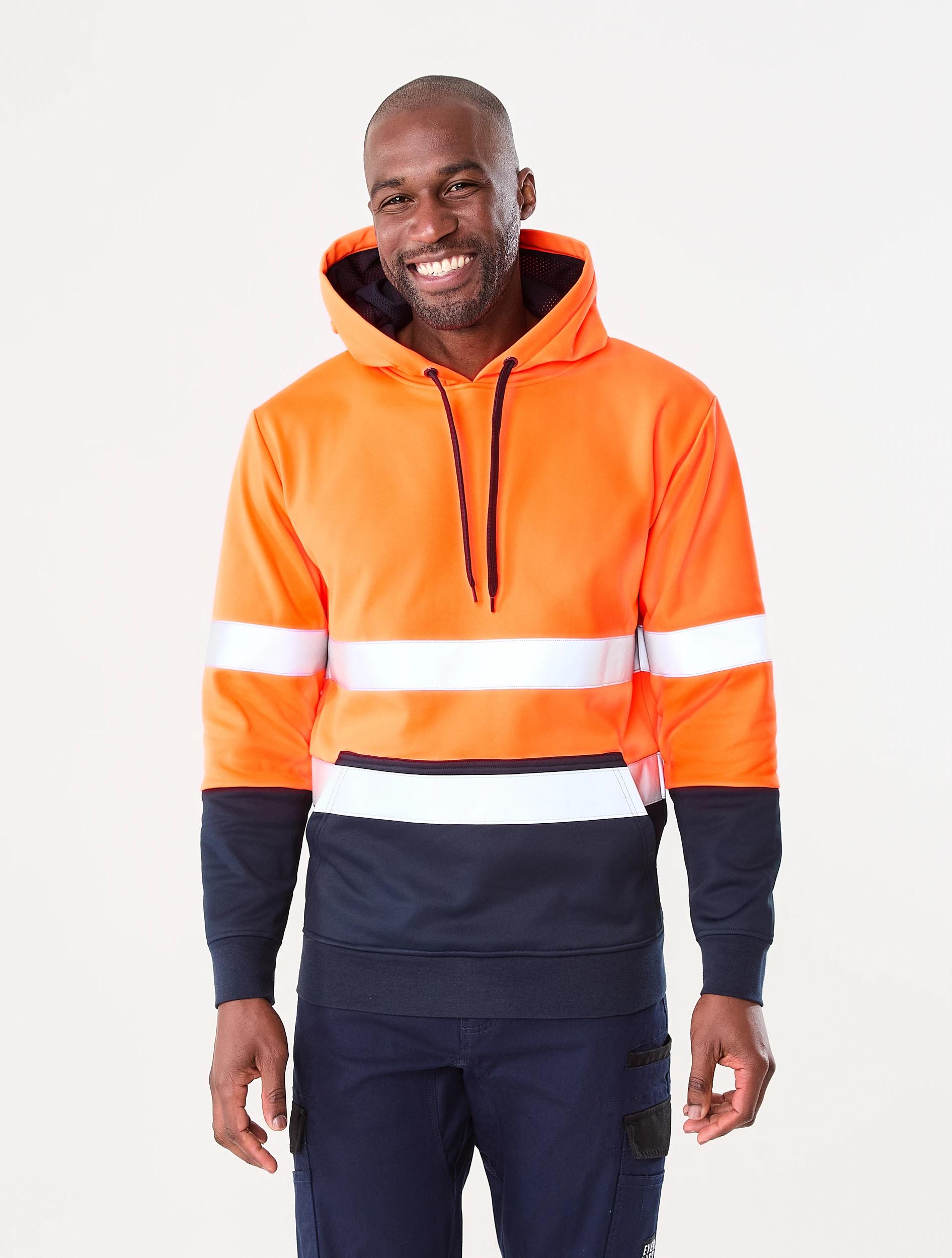 1 Workwear Hi-Visibility Pullover Hoodie Orange, 1 of 6