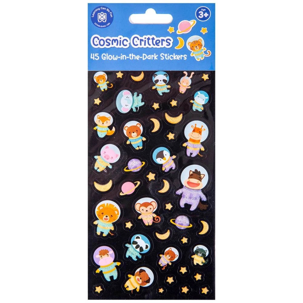 1 Learning Can Be Fun Cosmic Critters Glow in the Dark Stickers, 1 of 3
