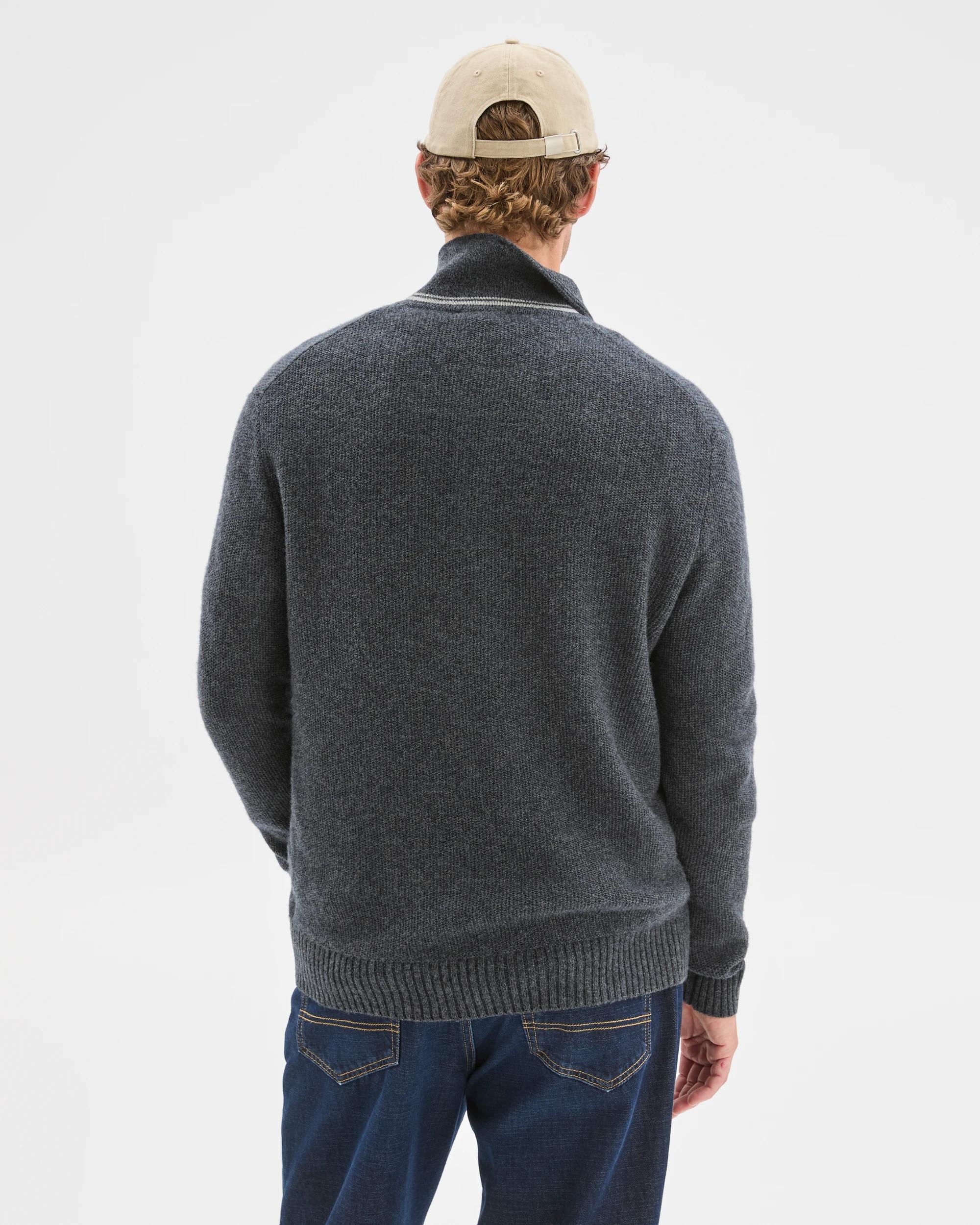 7 Target Man Lambswool Long Sleeve Knit Polo Top CHARCOAL, 7 of 7