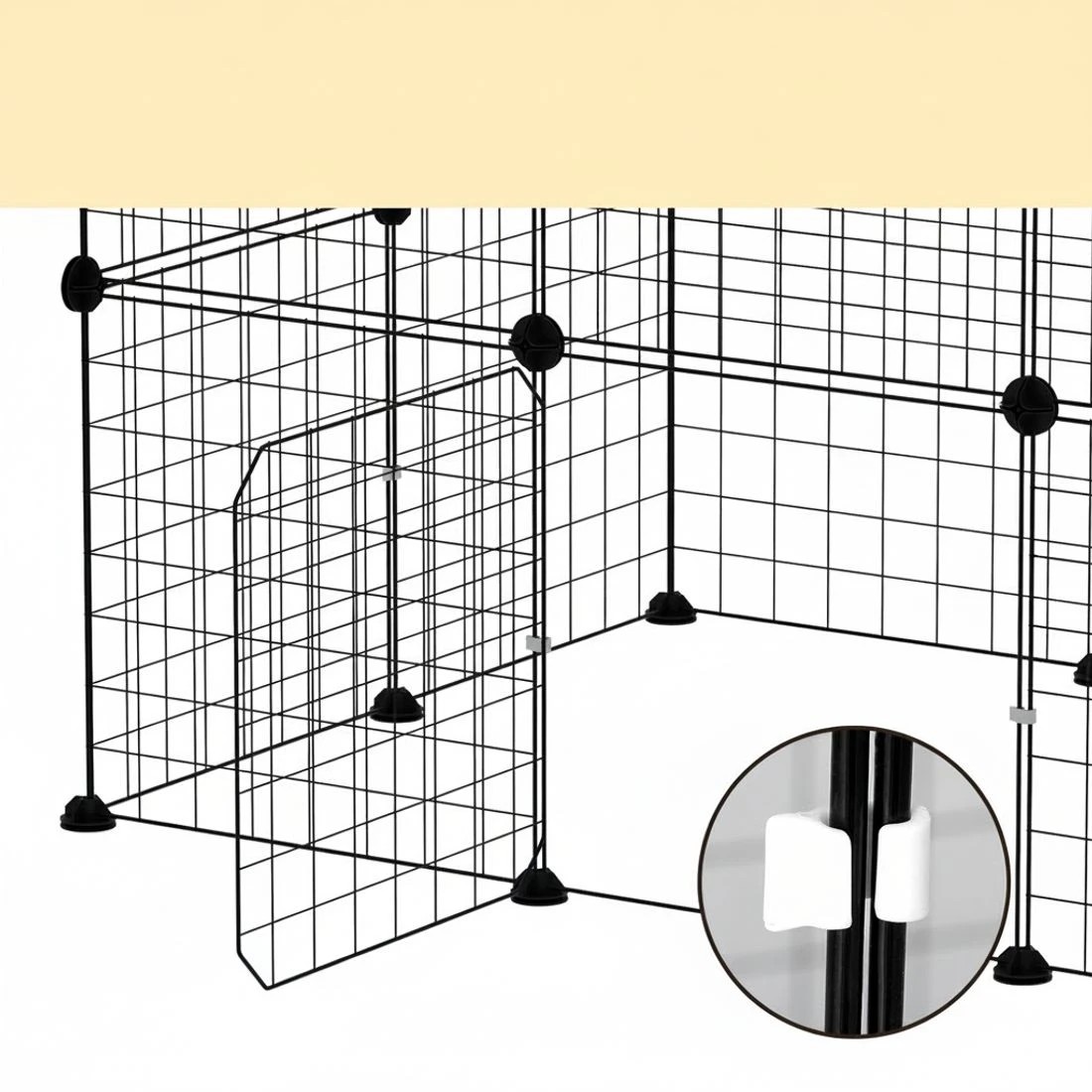 5 i.Pet Pet Dog Playpen Enclosure Cage 20 Panel Puppy Fence Play Pen Foldable Metal - Black, 5 of 6