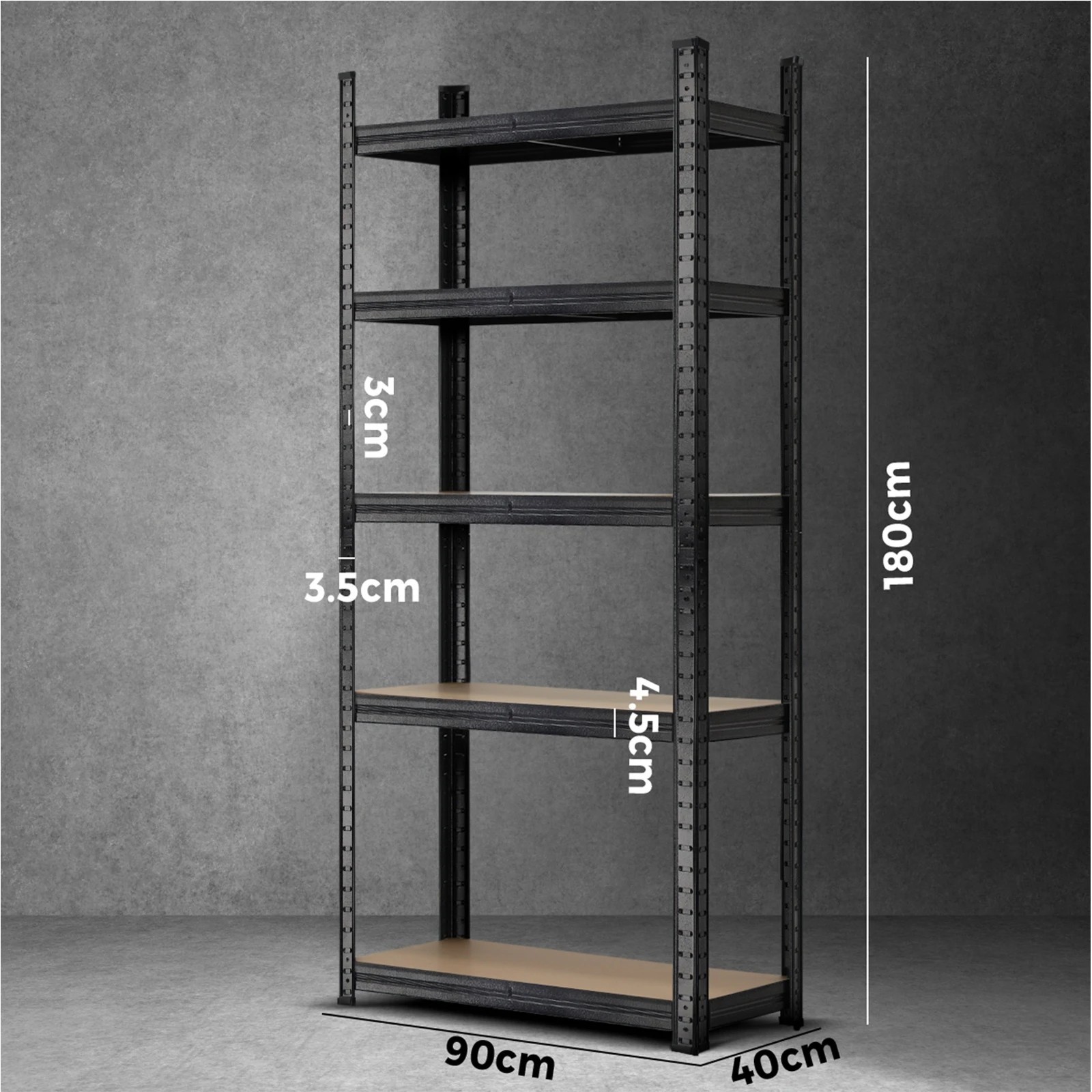 2 Sharptoo Garage Shelving Shelves Warehouse Storage Rack Steel Pallet Racking1.8m - Black, 2 of 3