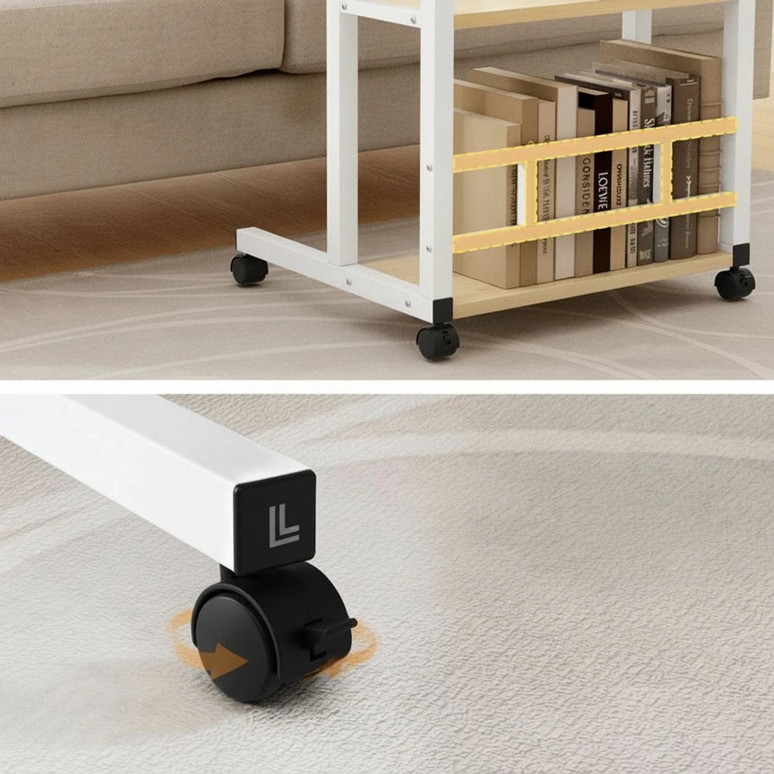 7 Artiss Laptop Desk Height Adjustable Mobile Workstation Computer Desks 60CM - White, 7 of 7