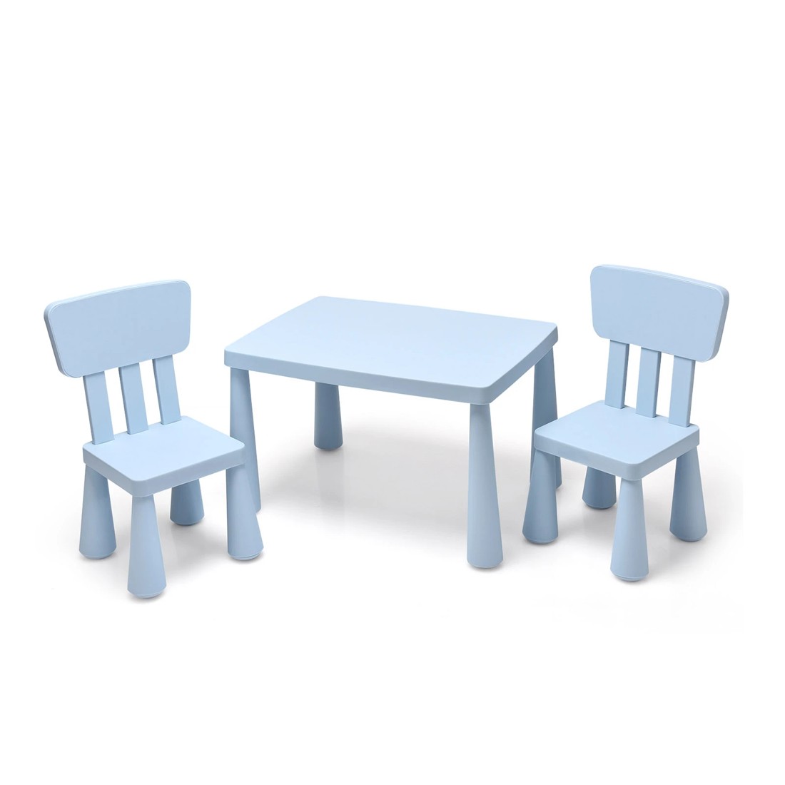 1 Costway Kids Table & Chairs Set Study Drawing Desk - Blue, 1 of 5