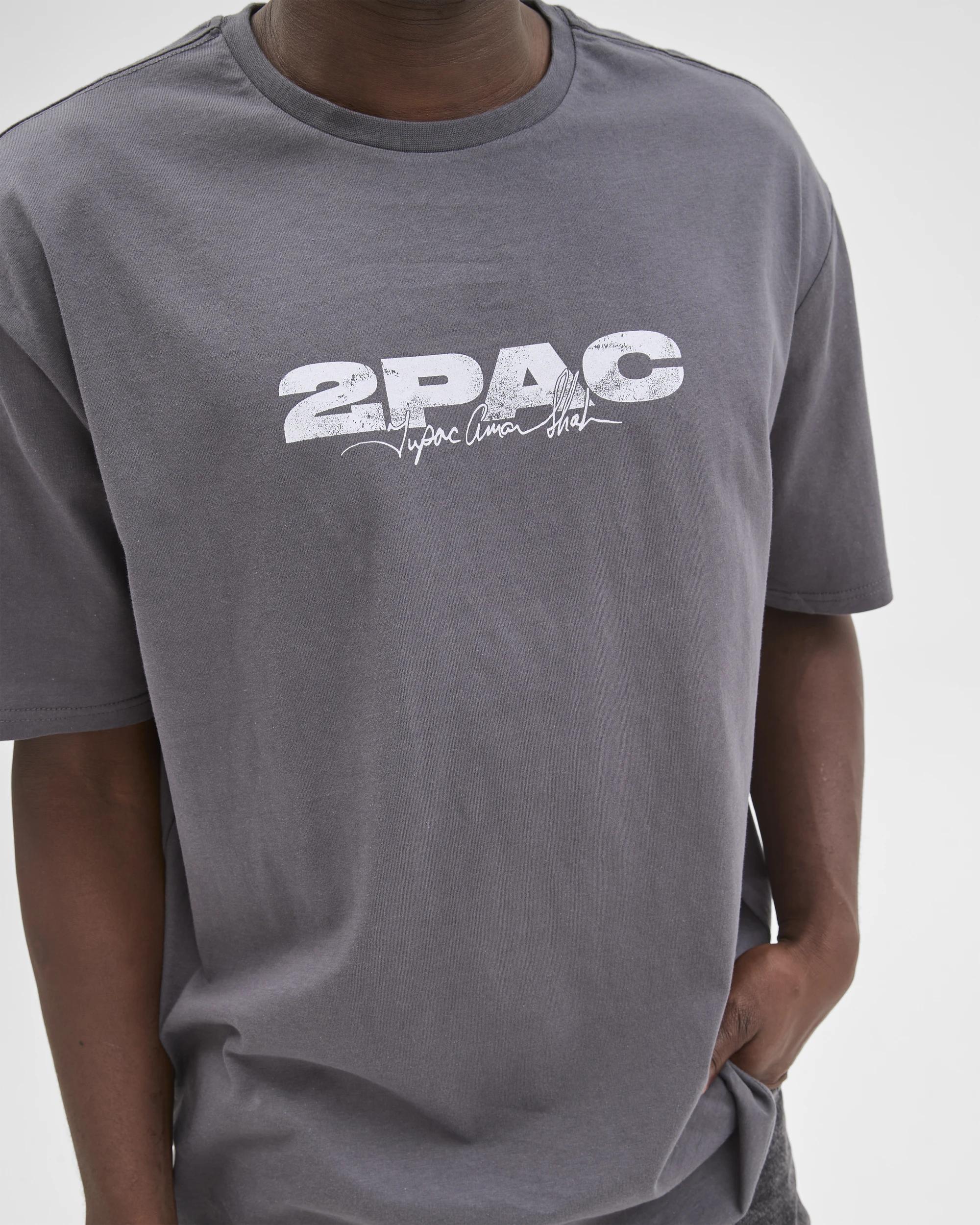 5 Licensed Australian Cotton Tupac Relaxed T-Shirt BLACK, 5 of 6