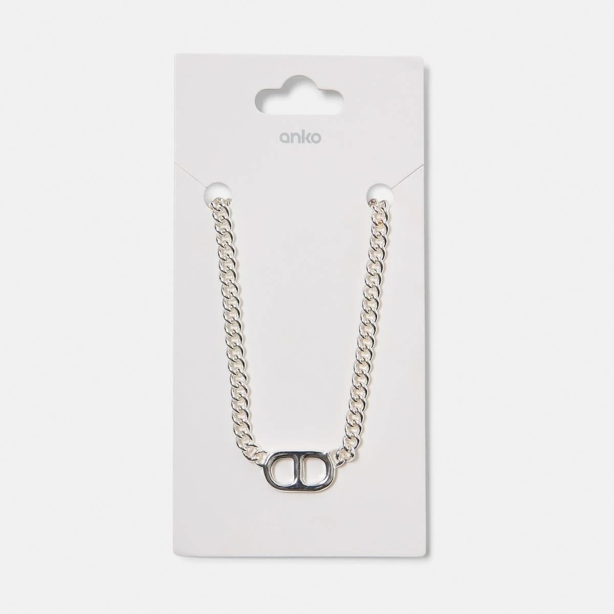 4 Interlink Necklace - Gold Tone SILVER, 4 of 4