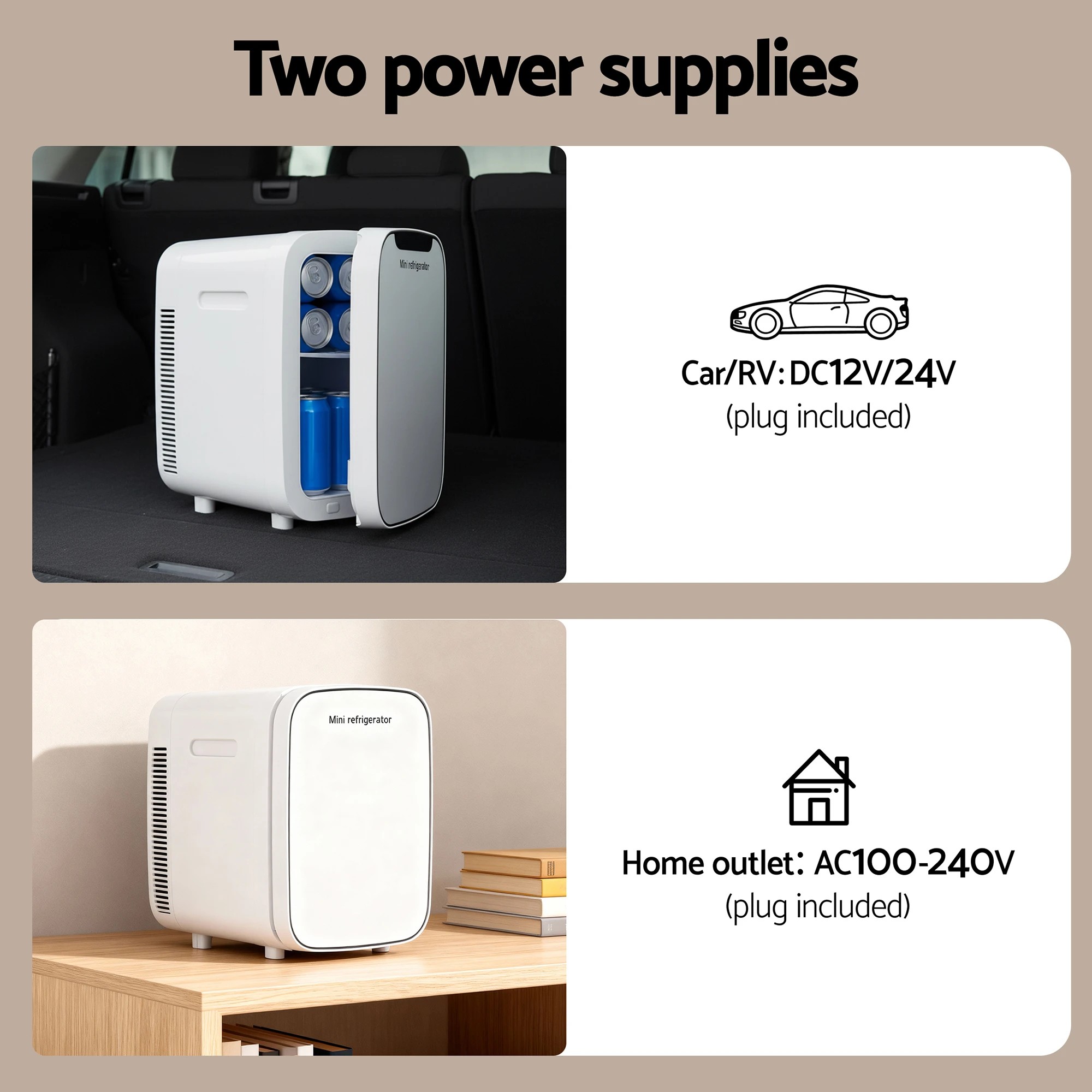 8 Glacio Mini Fridge Portable  Electric Cooler Warmer Car Office 12V 220V - White, 8 of 8