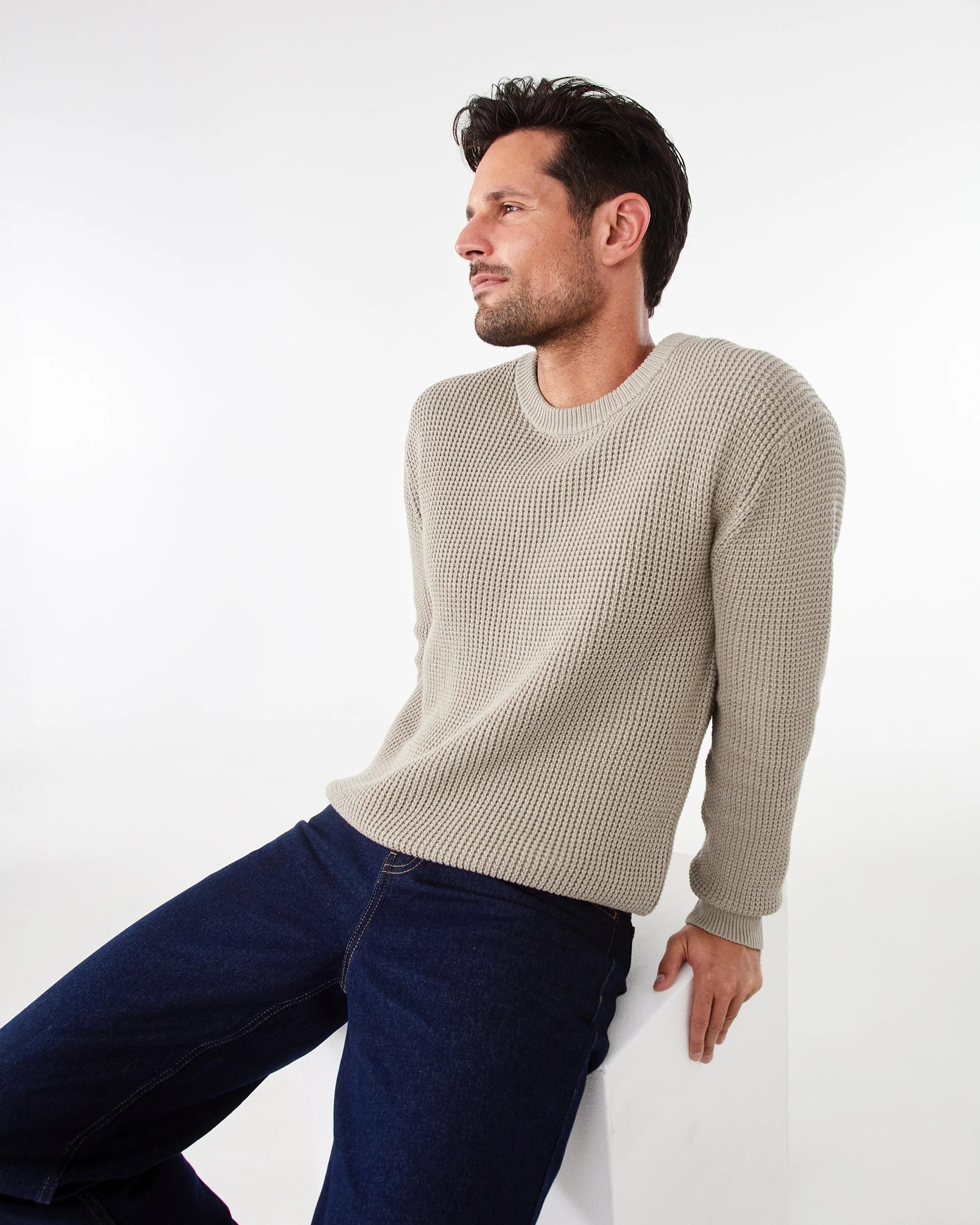 8 Waffle Knit Jumper Bge Lunar, 8 of 8