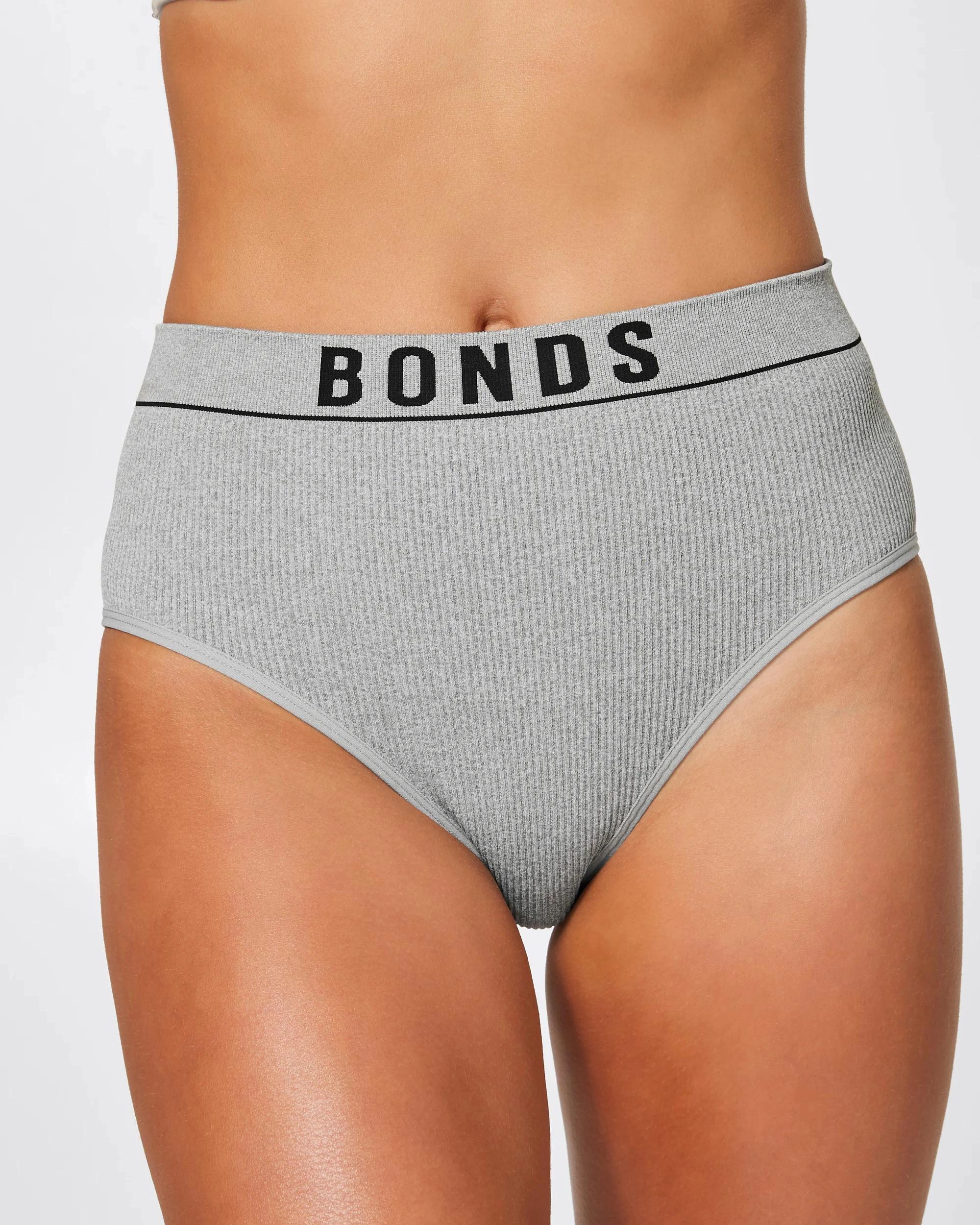 1 Womens Retro Rib Hi Hi Briefs - Bonds HERITAGE GREY, 1 of 2
