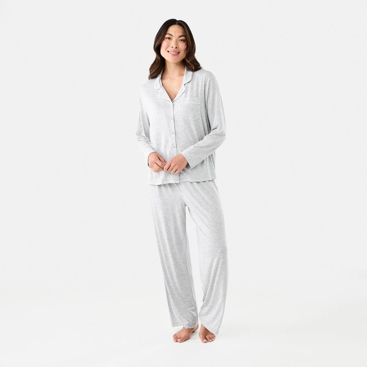 1 Long Sleeve Top and Pants Comfort Pyjama Set SILVER MARLE, 1 of 8