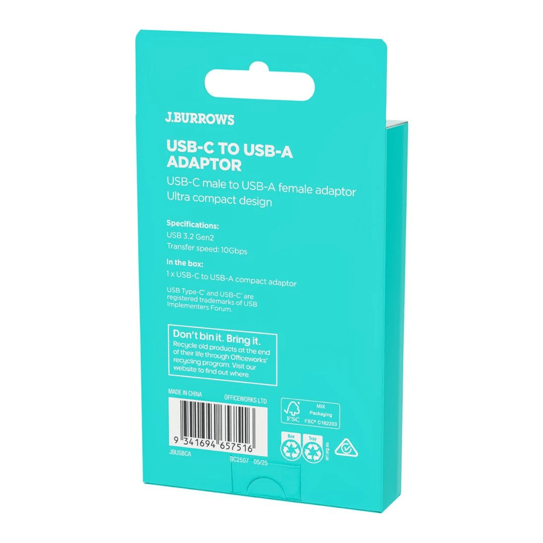 4 J.Burrows USB-C to USB-A Compact Adapter, 4 of 4