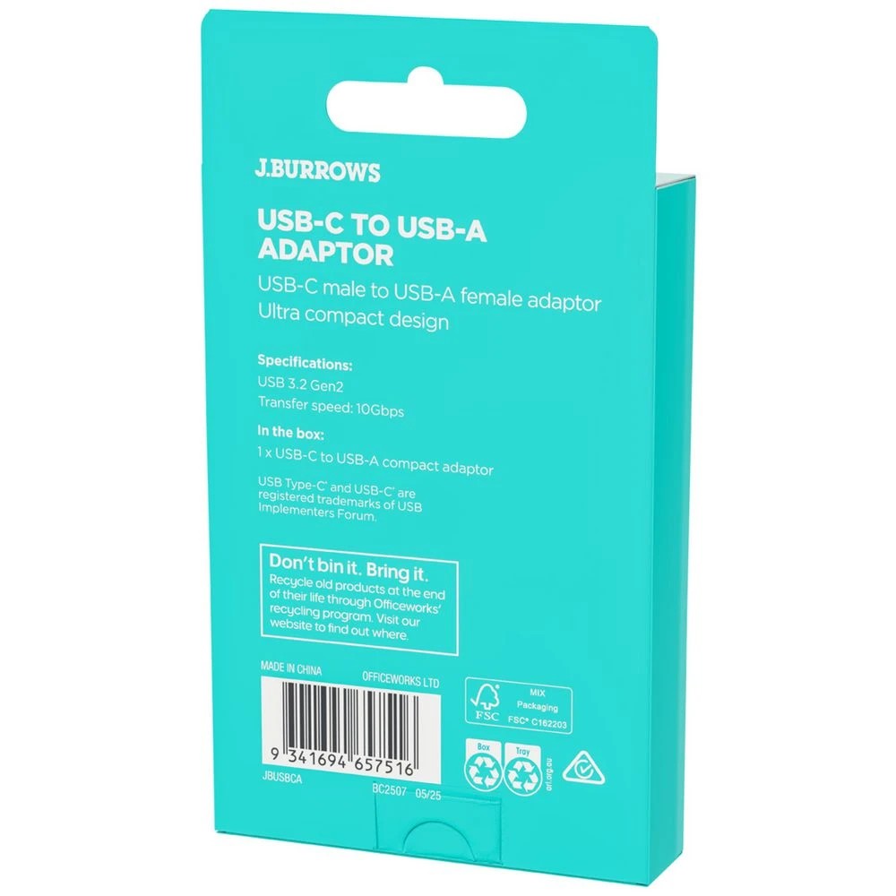 4 J.Burrows USB-C to USB-A Compact Adapter, 4 of 4