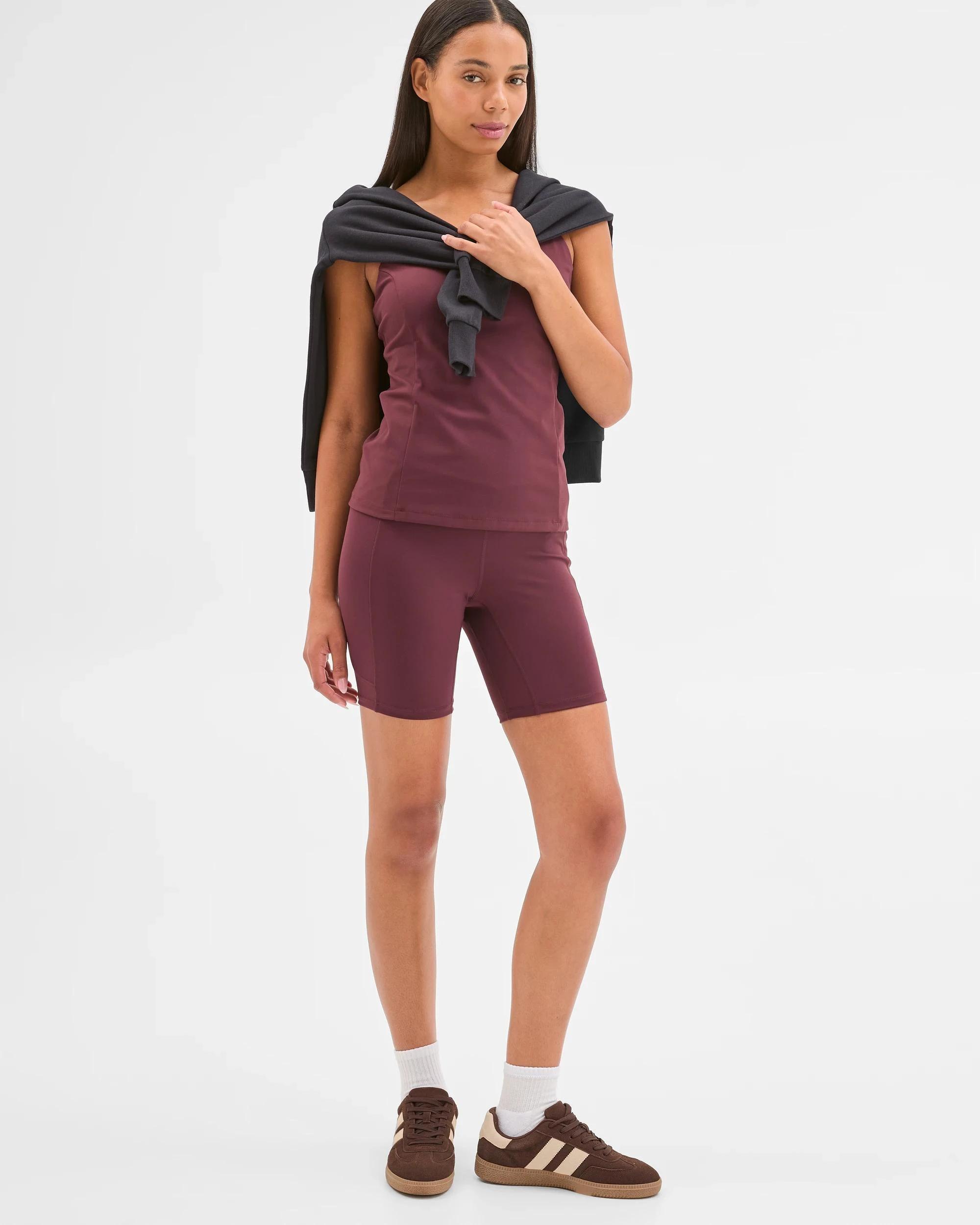 1 Target Active Infinity Sculpt High Rise Bike Shorts WINETASTING, 1 of 8