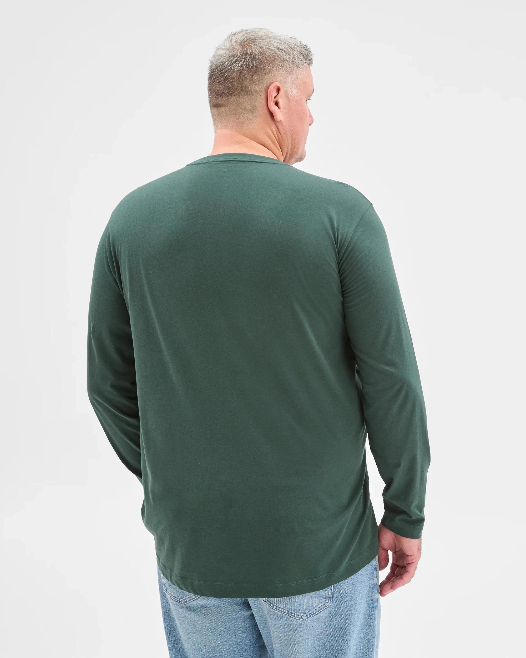 6 Target Man Plus Plus Size Australian Cotton Long Sleeve T-Shirt WINTER GREEN, 6 of 6