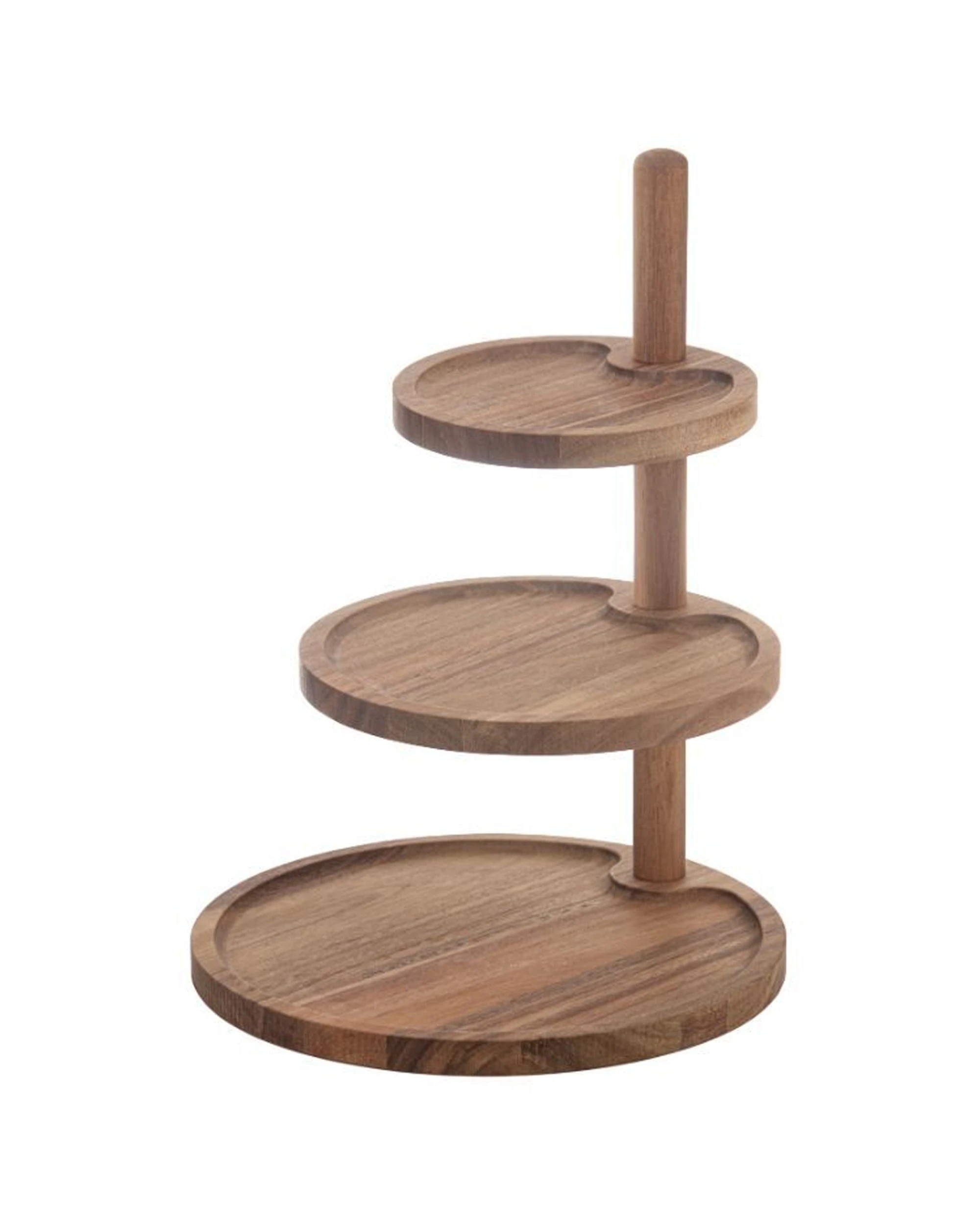 1 Ladelle Gather Round 3 Tier Serving Tower Snack Stand Servingware - Brown, 1 of 2