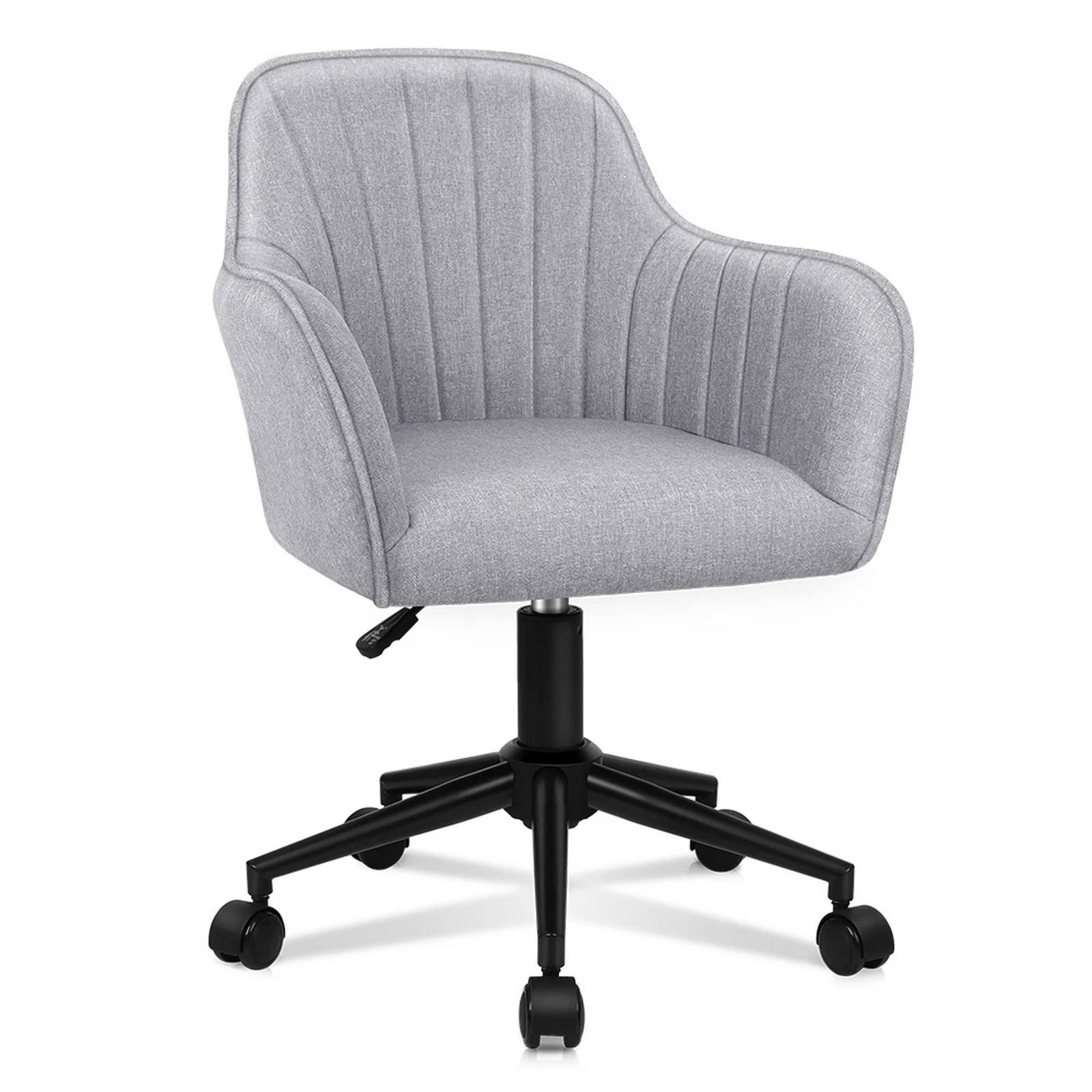 1 Alfordson Office Chair Fabric Armchair Computer Swivel Adult Kids - Grey, 1 of 10