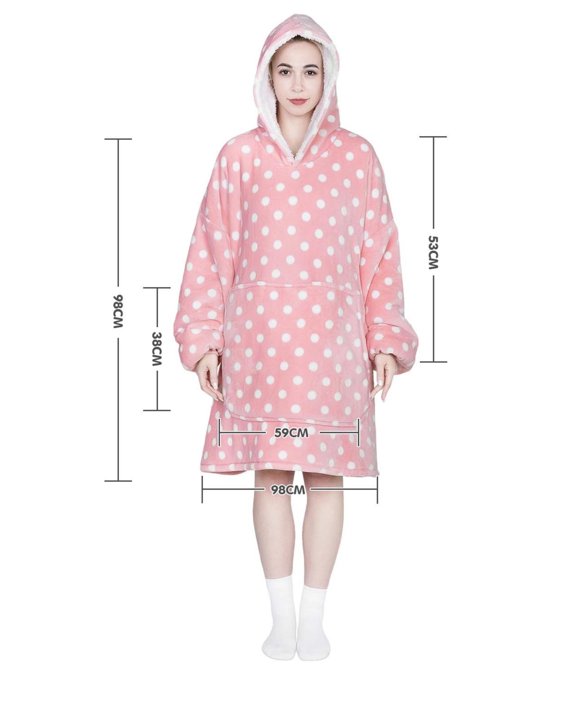 3 Advwin Winter Wearable Blanket Hoodie Adult Bear PINK POINT, 3 of 5