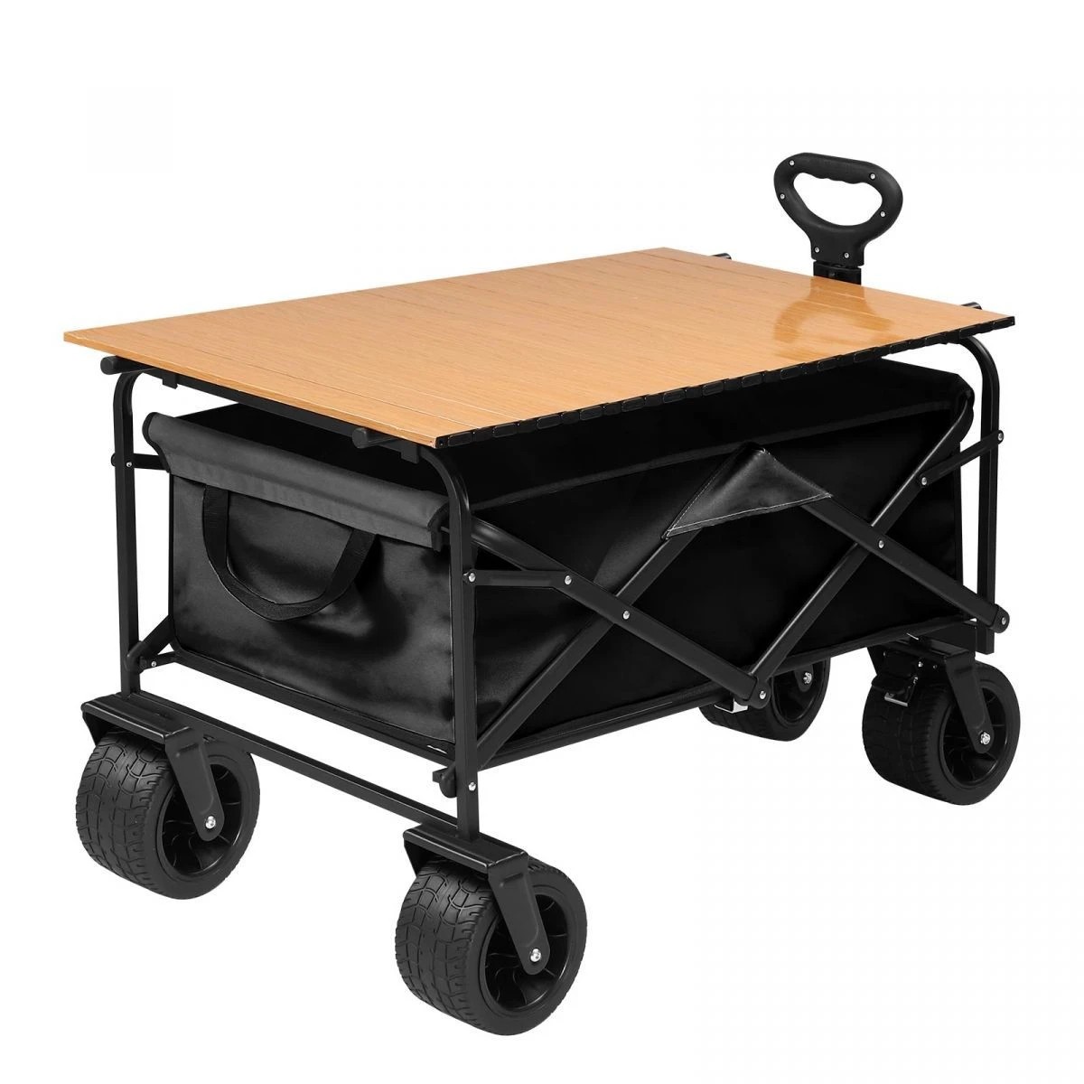 2 Ausway Folding Wagon Cart Beach Picnic Garden Utility Trolley Trailer, 2 of 7
