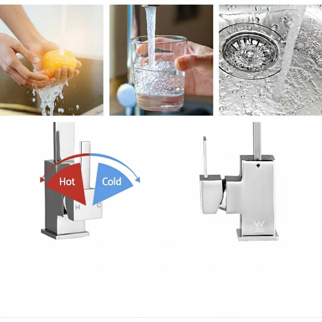 7 Cefito Kitchen Mixer Tap Mixer Square Sink Faucet Basin Laundry - Silver, 7 of 7