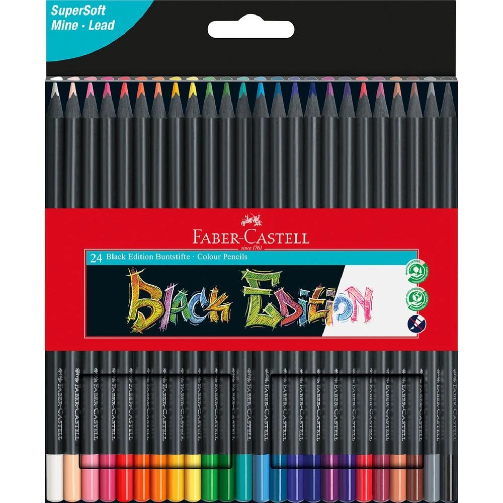 1 Faber-Castell Black Edition Coloured Pencils 24 Pack, 1 of 6