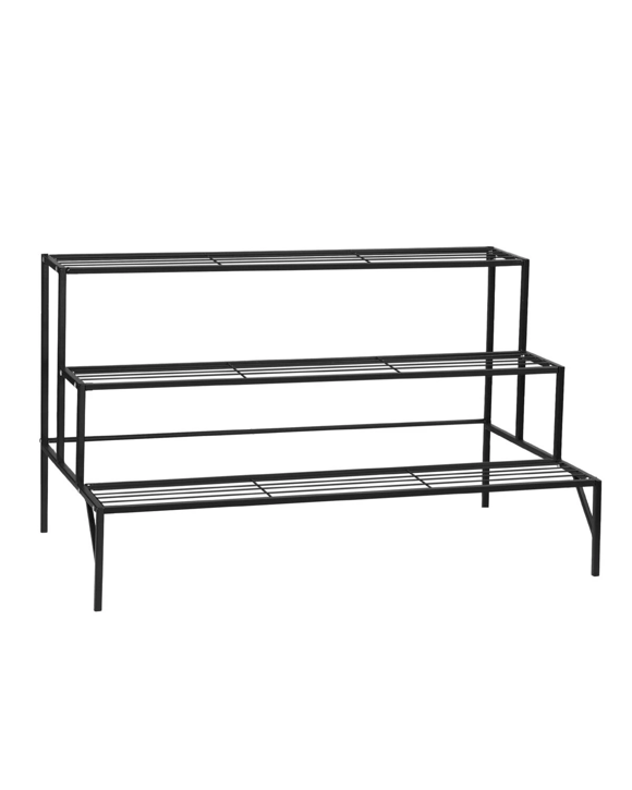 AUSWAY Plant Stand Black 3 Tiers Metal Flower Shelf Pot Holder Corner Planter