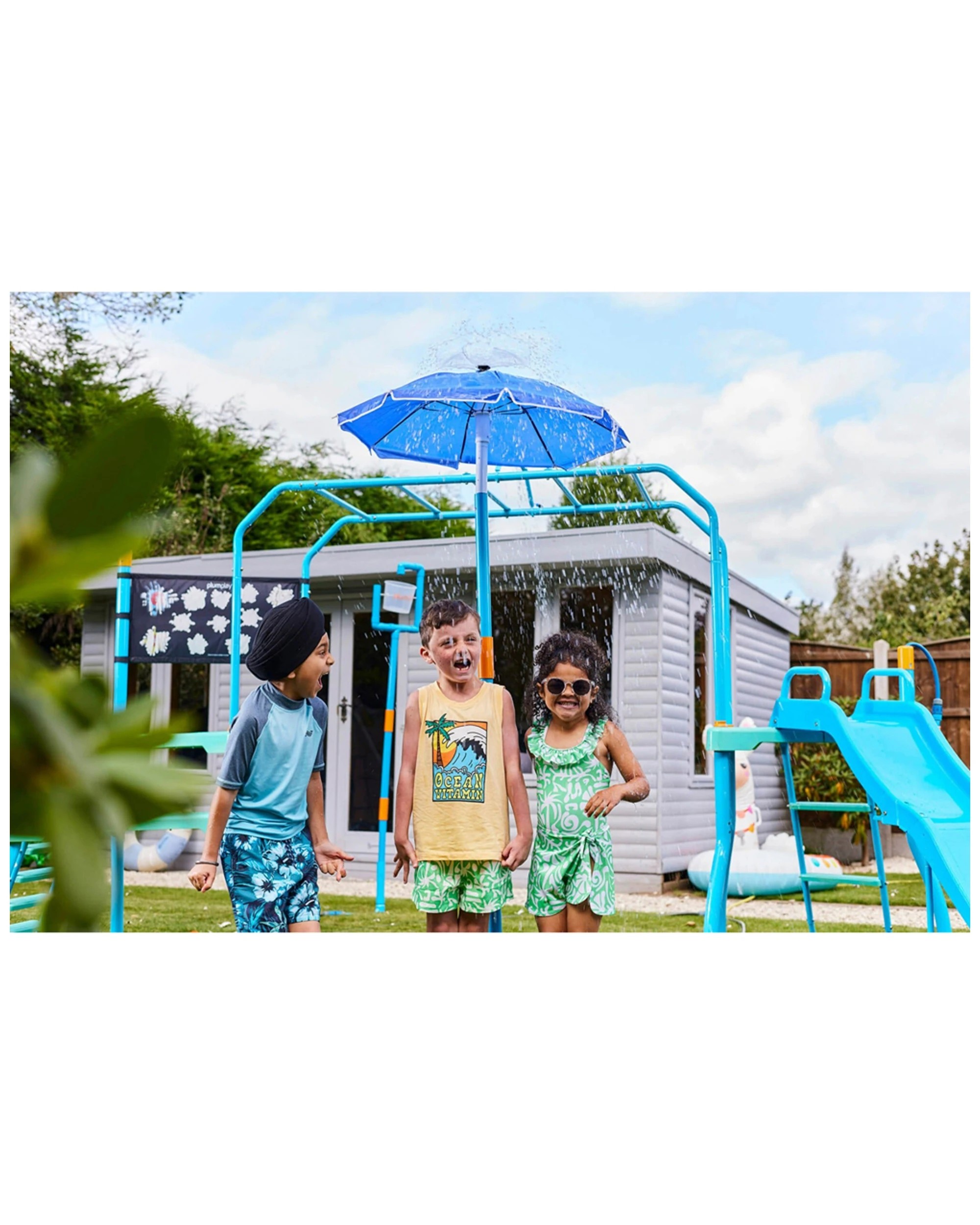 2 Plum Play Au Water Umbrella Fountain Outdoor Water Toy Ages 3 Years Plus
 - Blue, 2 of 7