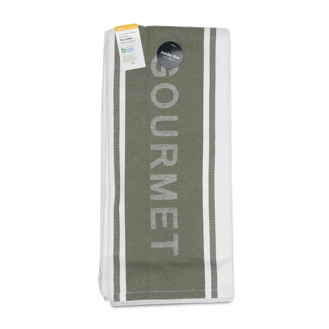 6 3 Pack Olive Gourmet Jumbo Tea Towels, 6 of 6