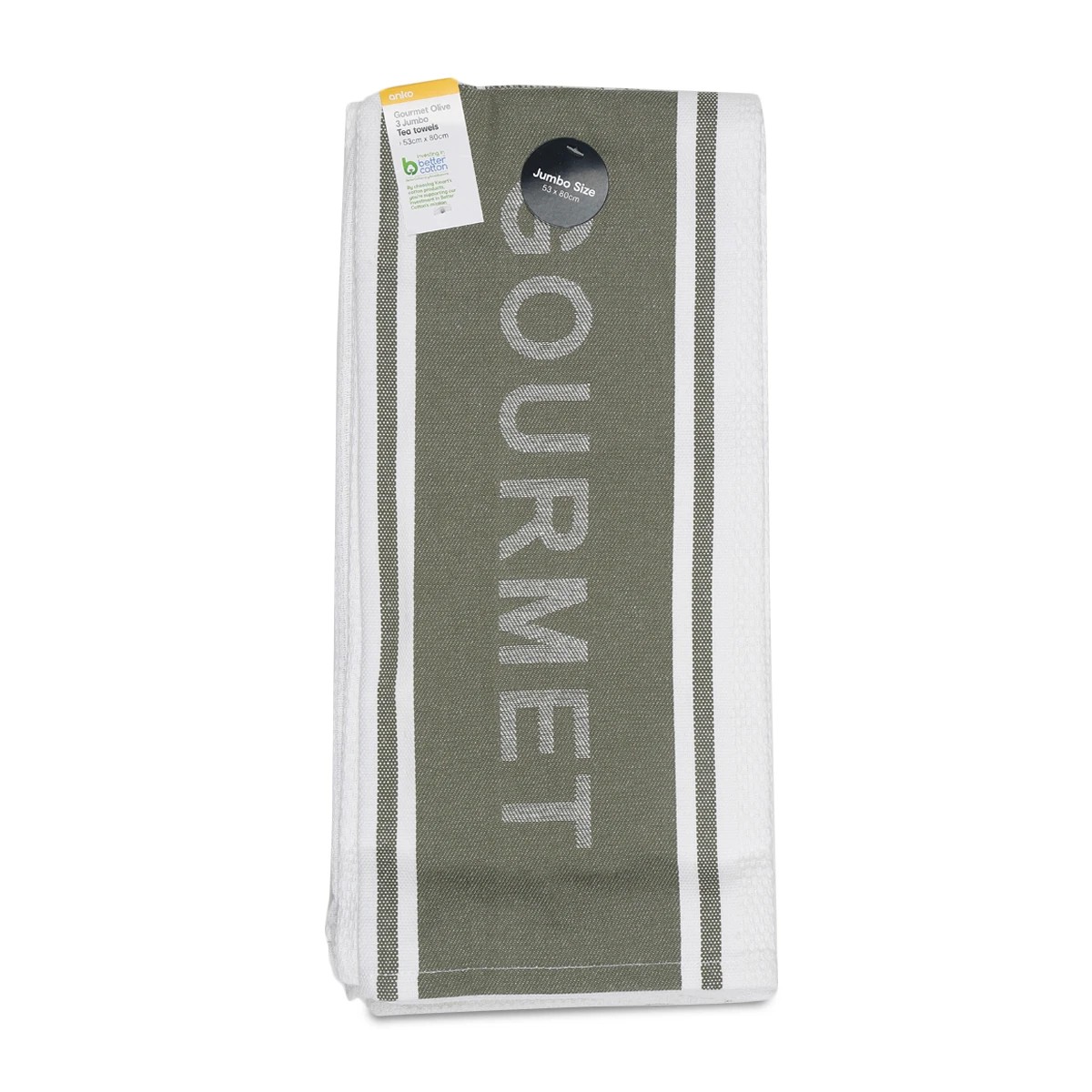 6 3 Pack Olive Gourmet Jumbo Tea Towels, 6 of 6