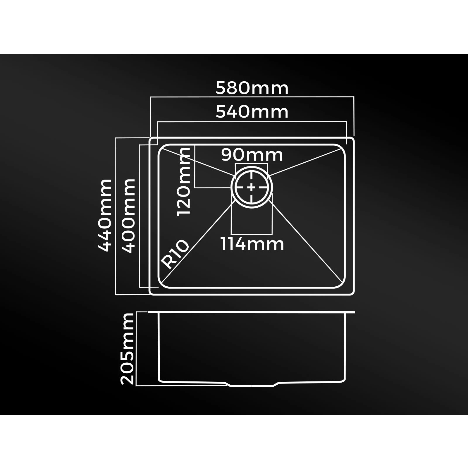 4 Welba Kitchen Sink 58X44CM Stainless Steel Single Bowl Basin With Waste - Silver, 4 of 4