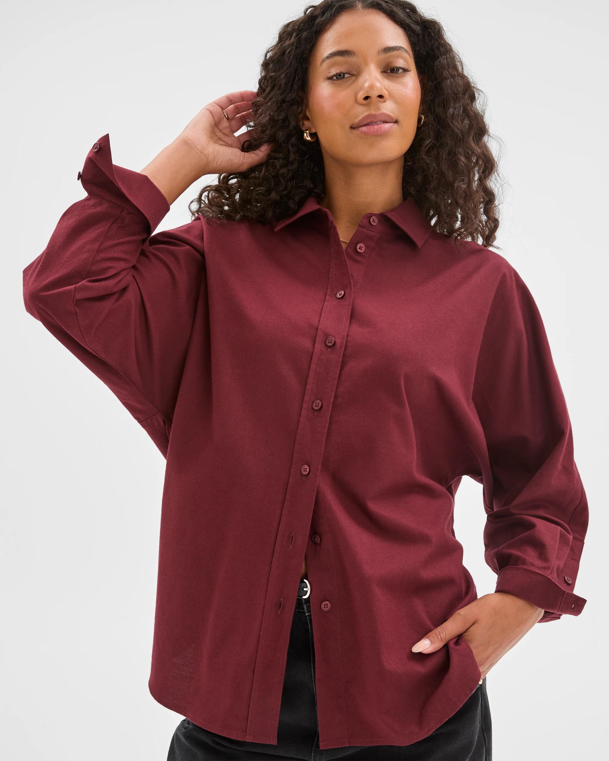 3 Target Woman Australian Cotton Batwing Shirt DECADENT CHOCOLATE, 3 of 7
