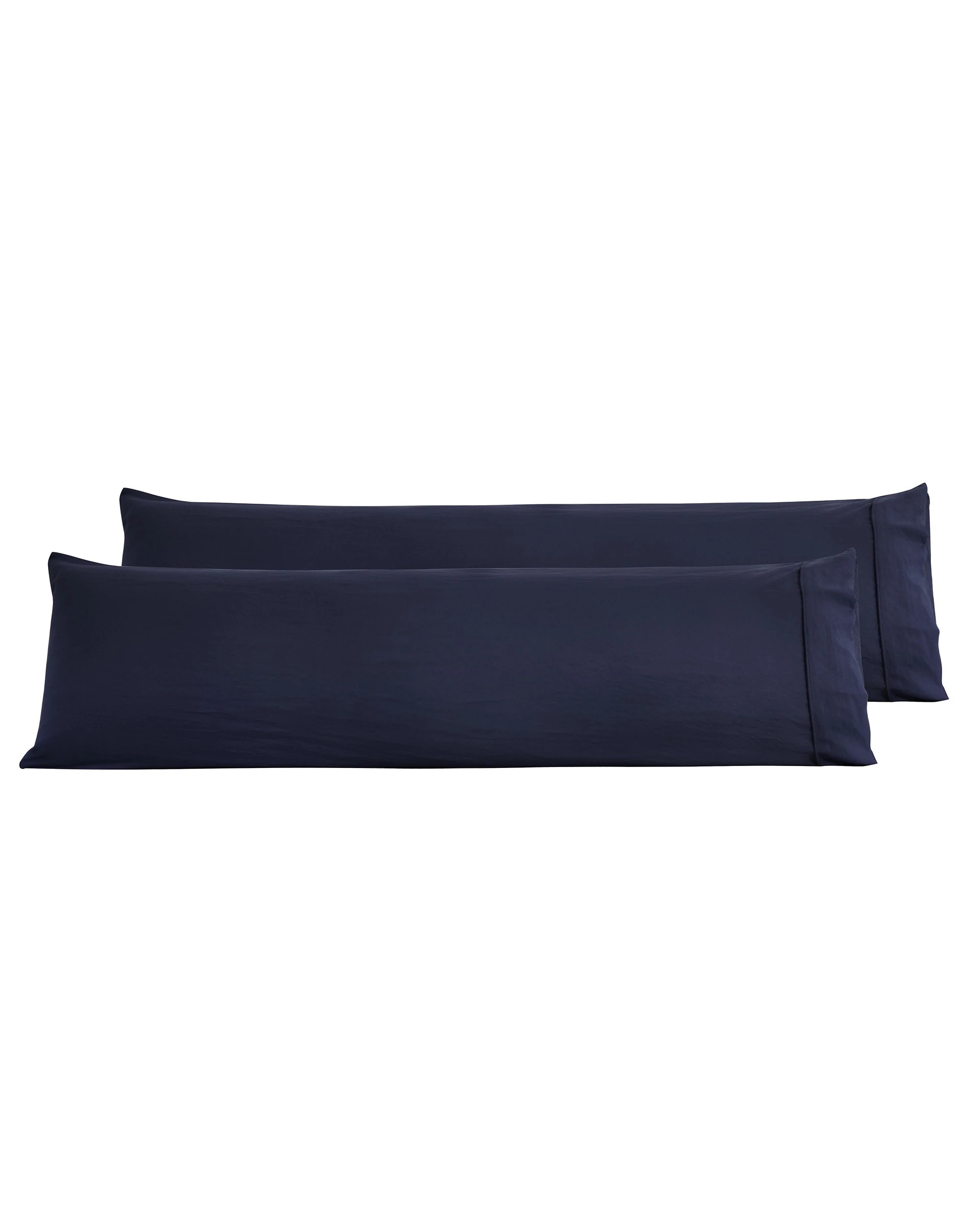 2 Dreamaker Superfine Washed Microfibre Body Pillowcase Twin Pack - Navy, 2 of 5