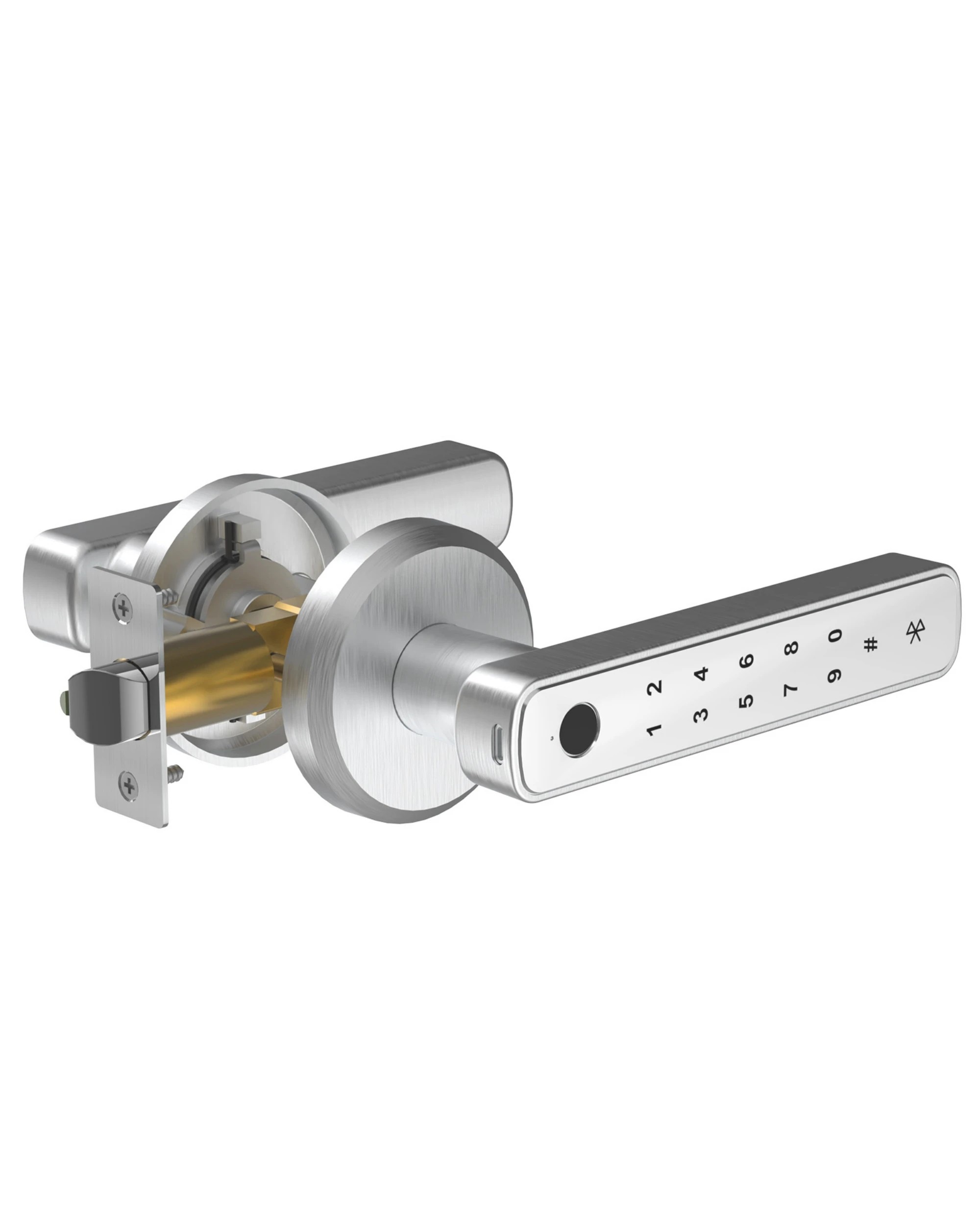 5 Advwin 2PCS Fingerprint Smart Door Lock with Handle - Silver, 5 of 7