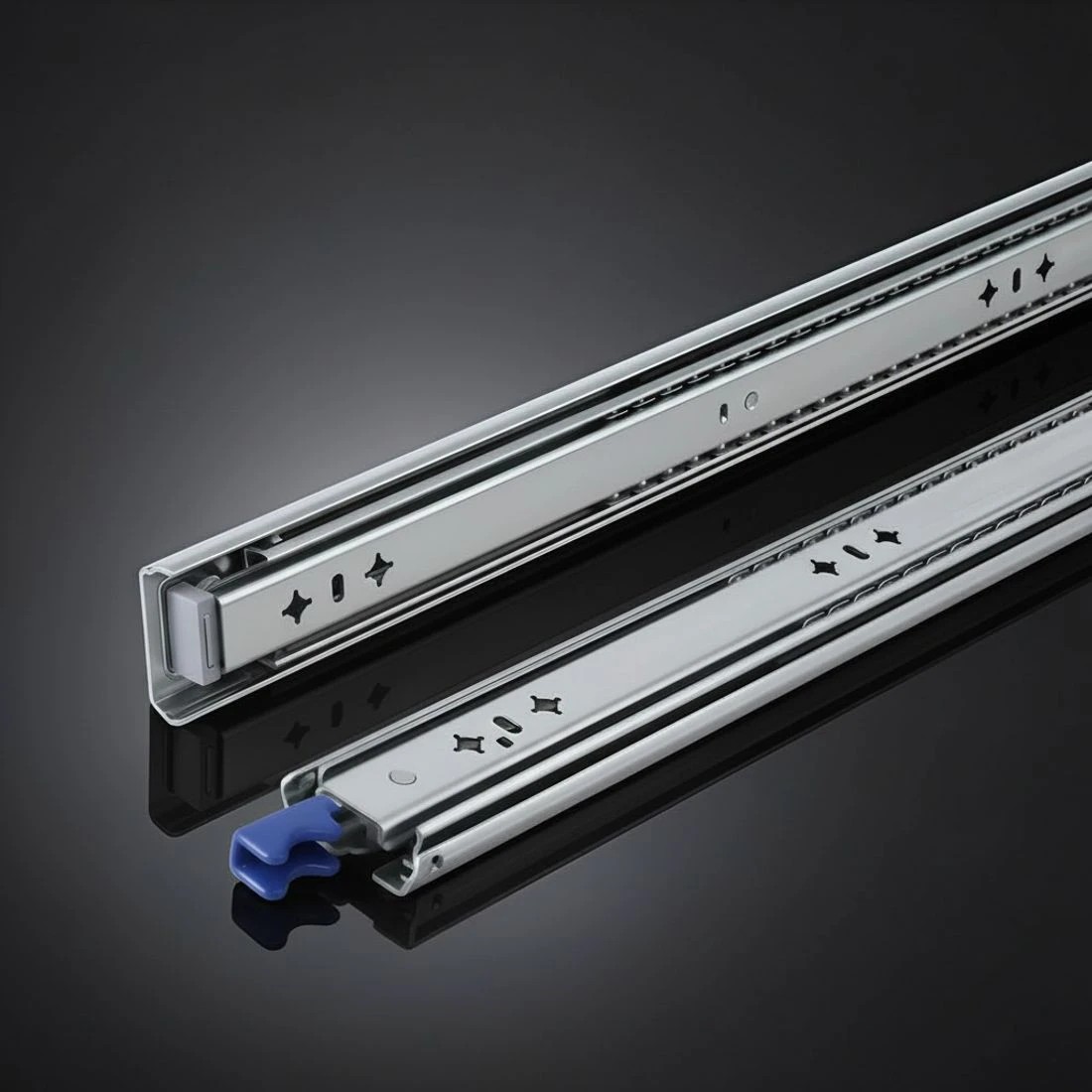 6 Giantz 2x Drawer Slides Heavy Duty Full Extension Locking 500-1000mm Length - Silver, 6 of 8