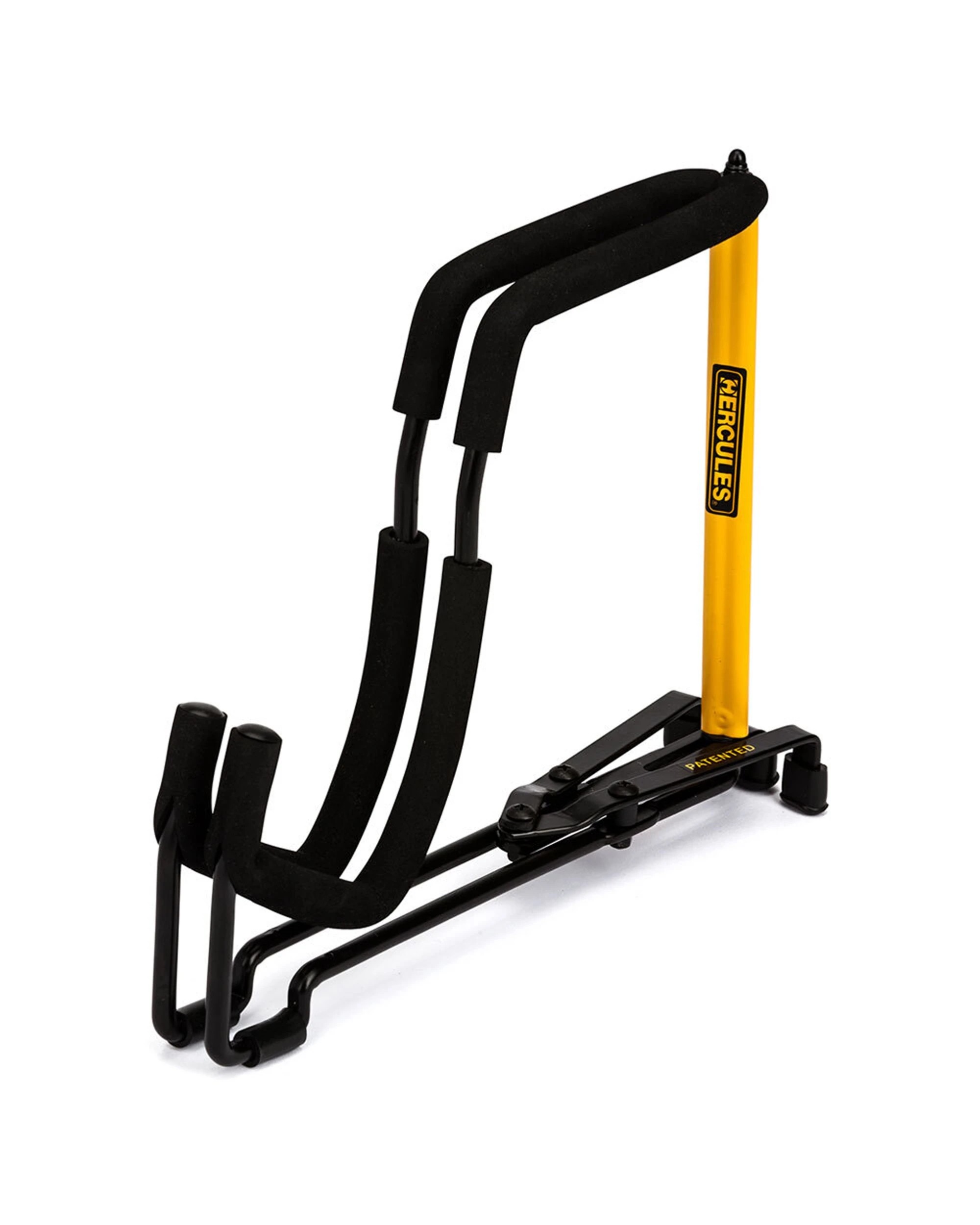 4 Hercules Travelite Fold Away Electric Guitar & Bass Stand Holder Foldable Rack - Black, 4 of 4