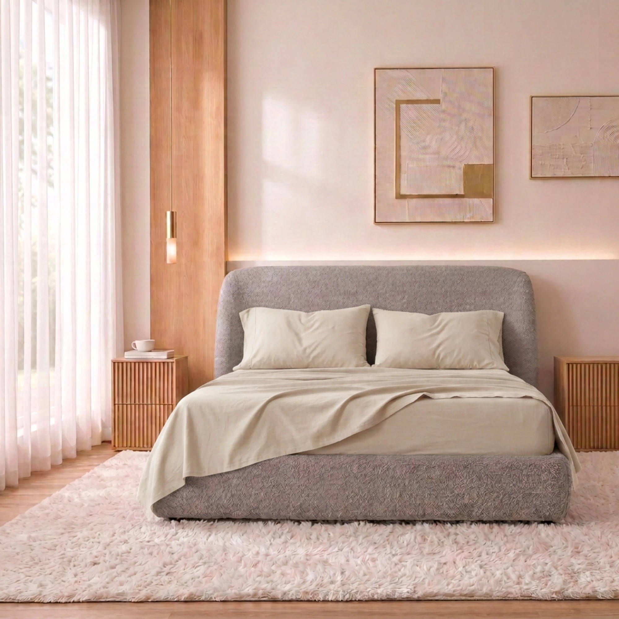 3 Royal Comfort 1000TC Bamboo Blend Sheet Pillowcase Set Ultra Soft - Double Bed - Beige, 3 of 7