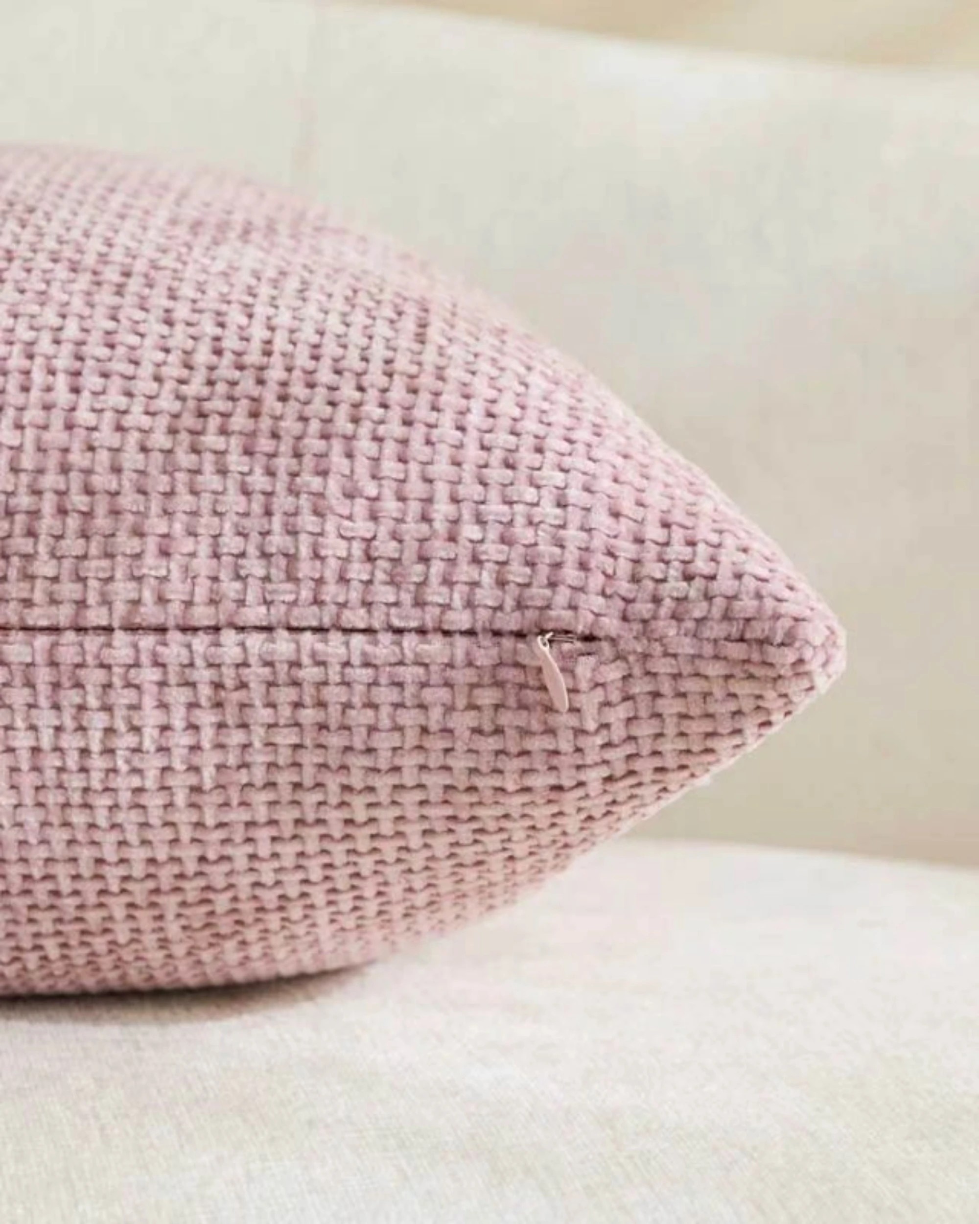 Gioia Casa 2-Pack Chenille Grid European Pillowcases 65cm x 65cm - Pink ...