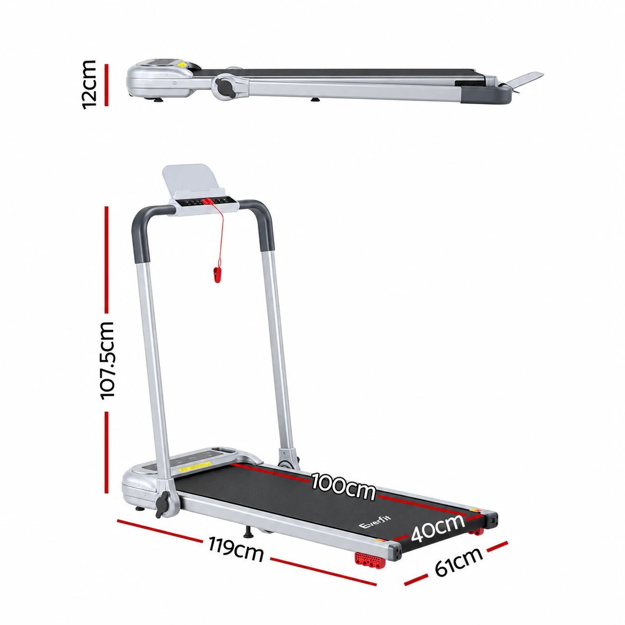 Everfit 3 in1 Treadmill Electric Walking Pad with Incline Foldable for ...
