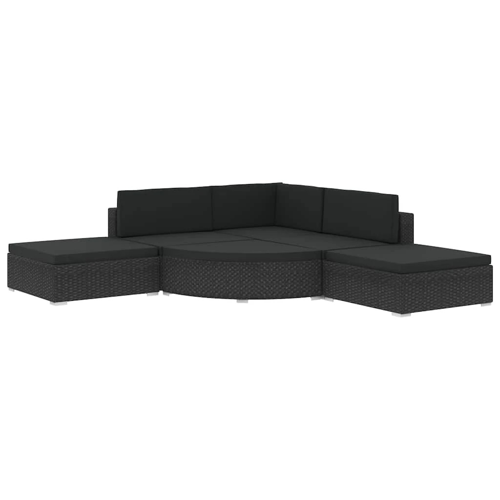 1 vidaXL Garden lounge set Modular - Black, 1 of 8