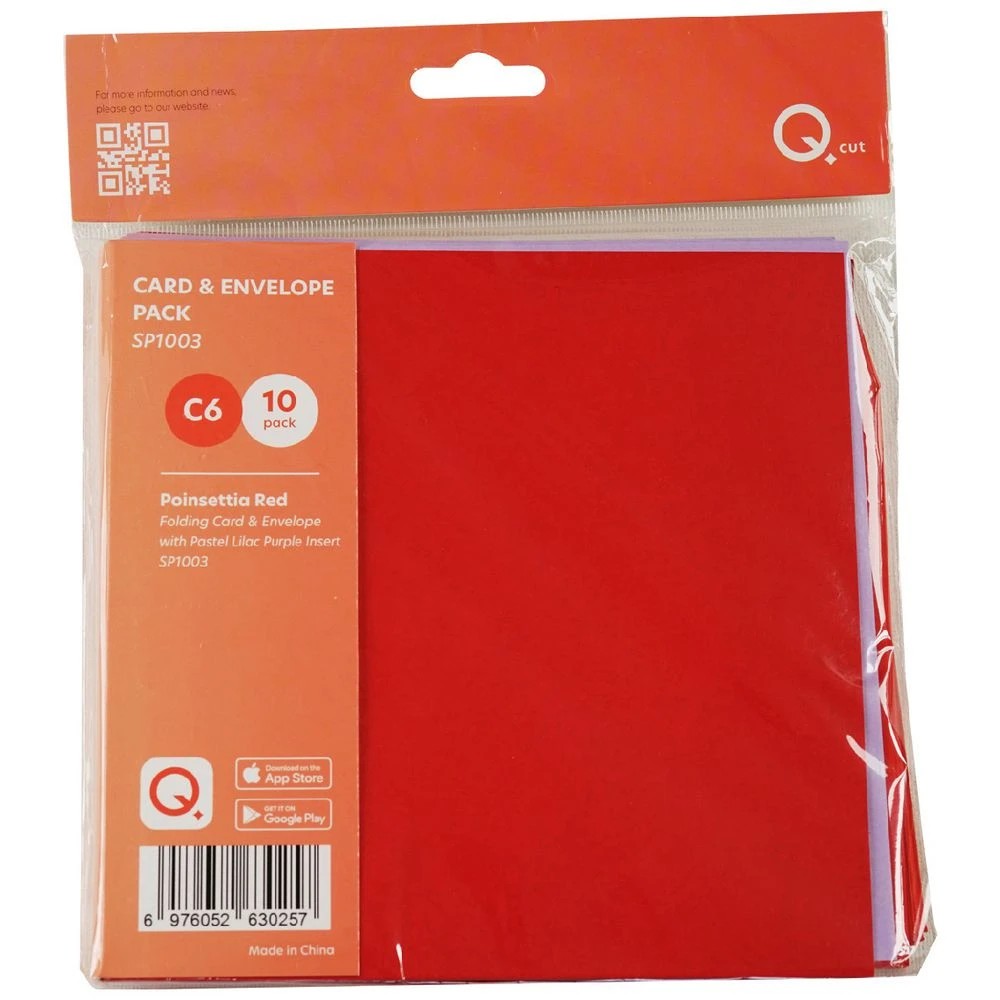 1 Qcut C6 Folding Cards Set Poinsettia Red/Lilac Purple, 1 of 3