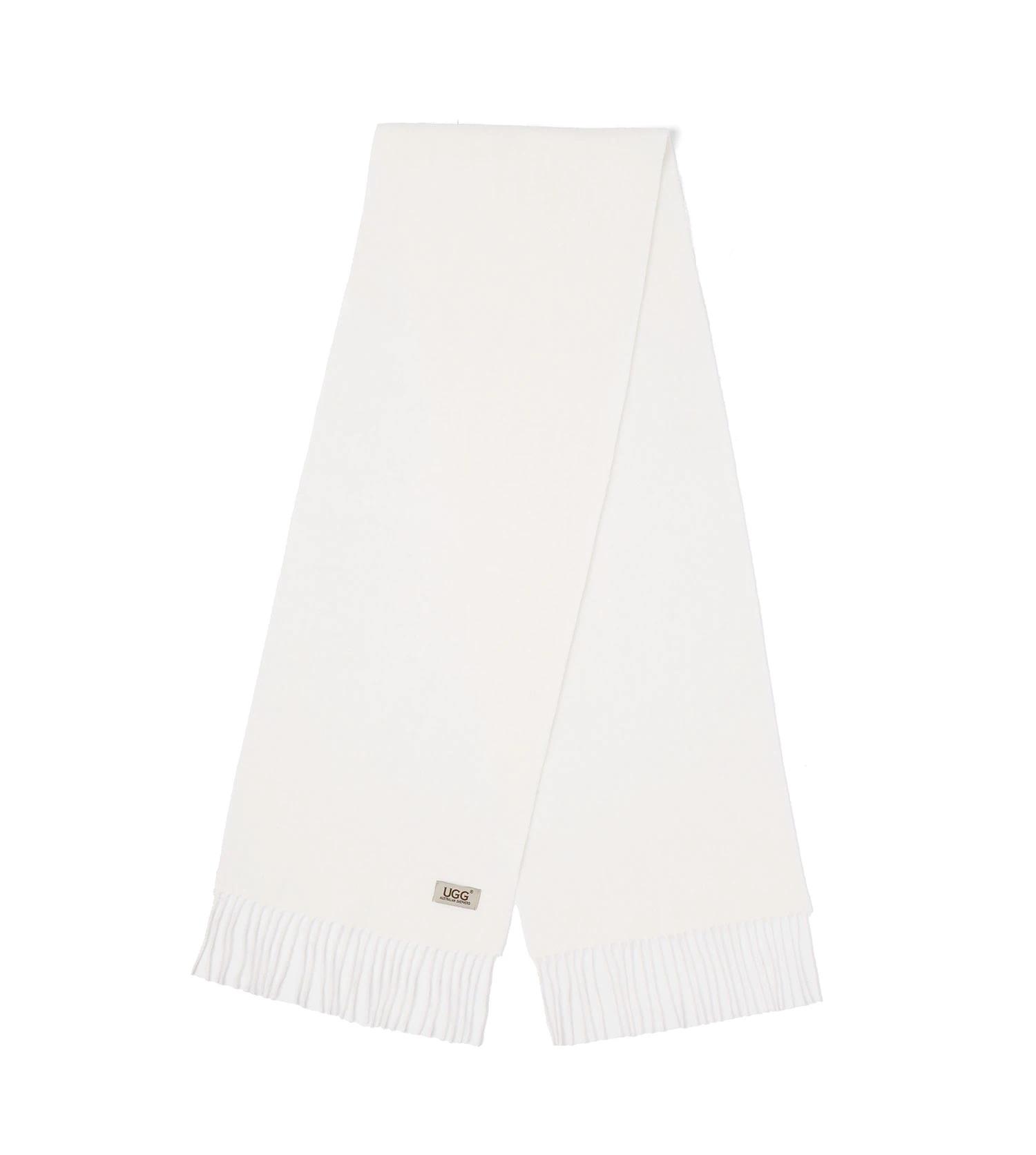 4 Australian Shepherd UGG Fealara 100% Wool Plain Scarf MILKY WHITE, 4 of 5