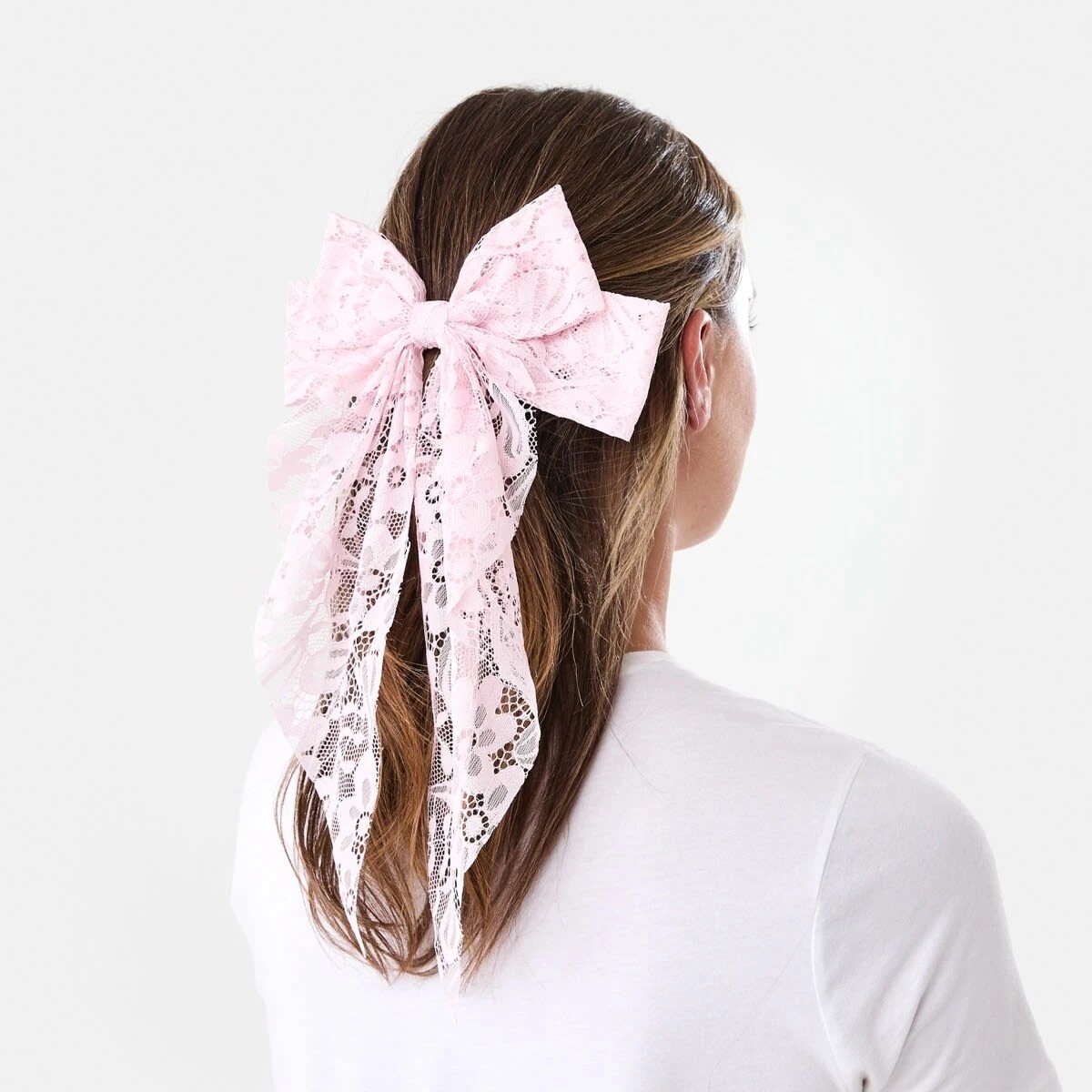 4 Pink Barrette Large Bow Hair Clip, 4 of 5