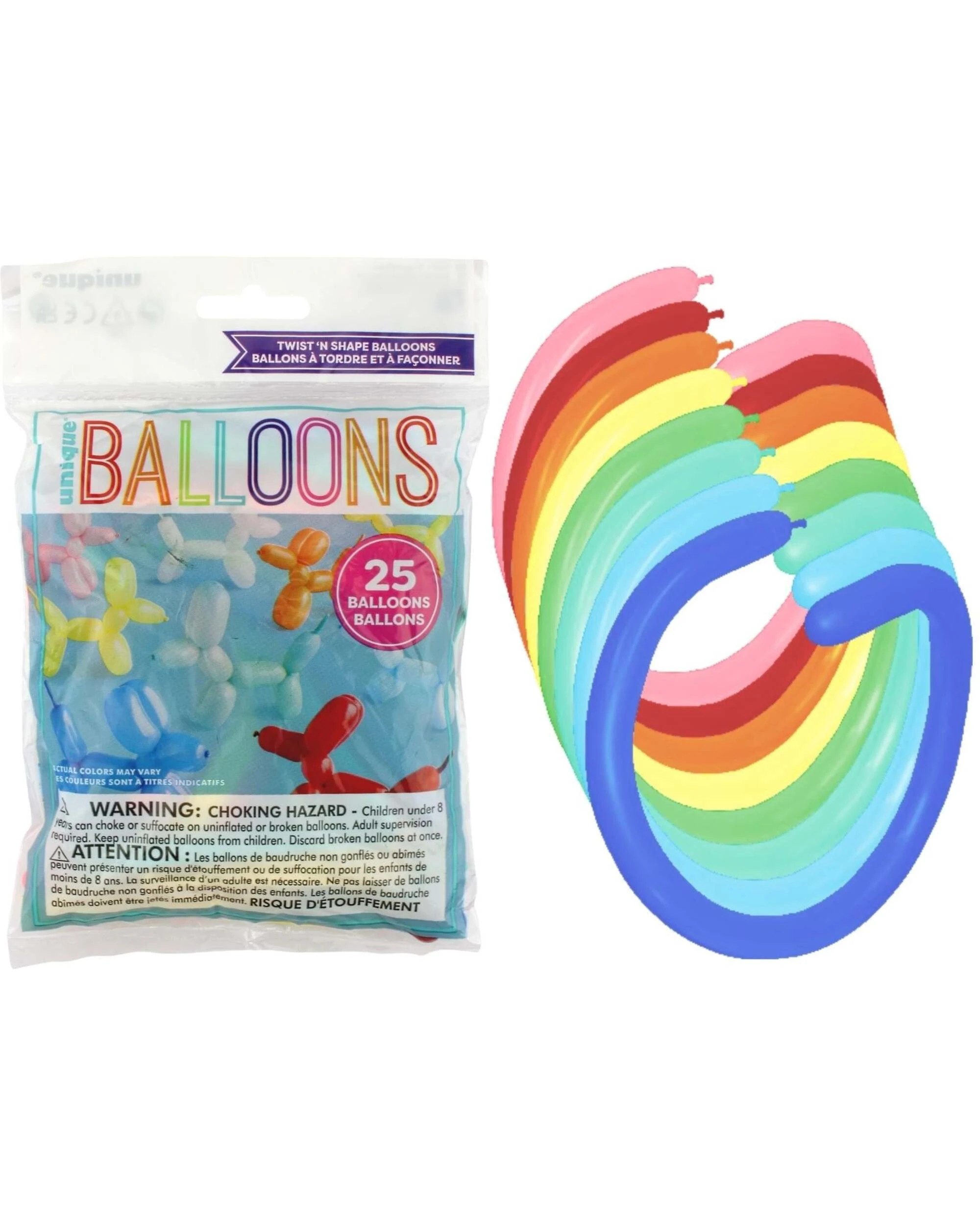 1 Unique Twist and Shape Balloons Pack of 25, 1 of 1