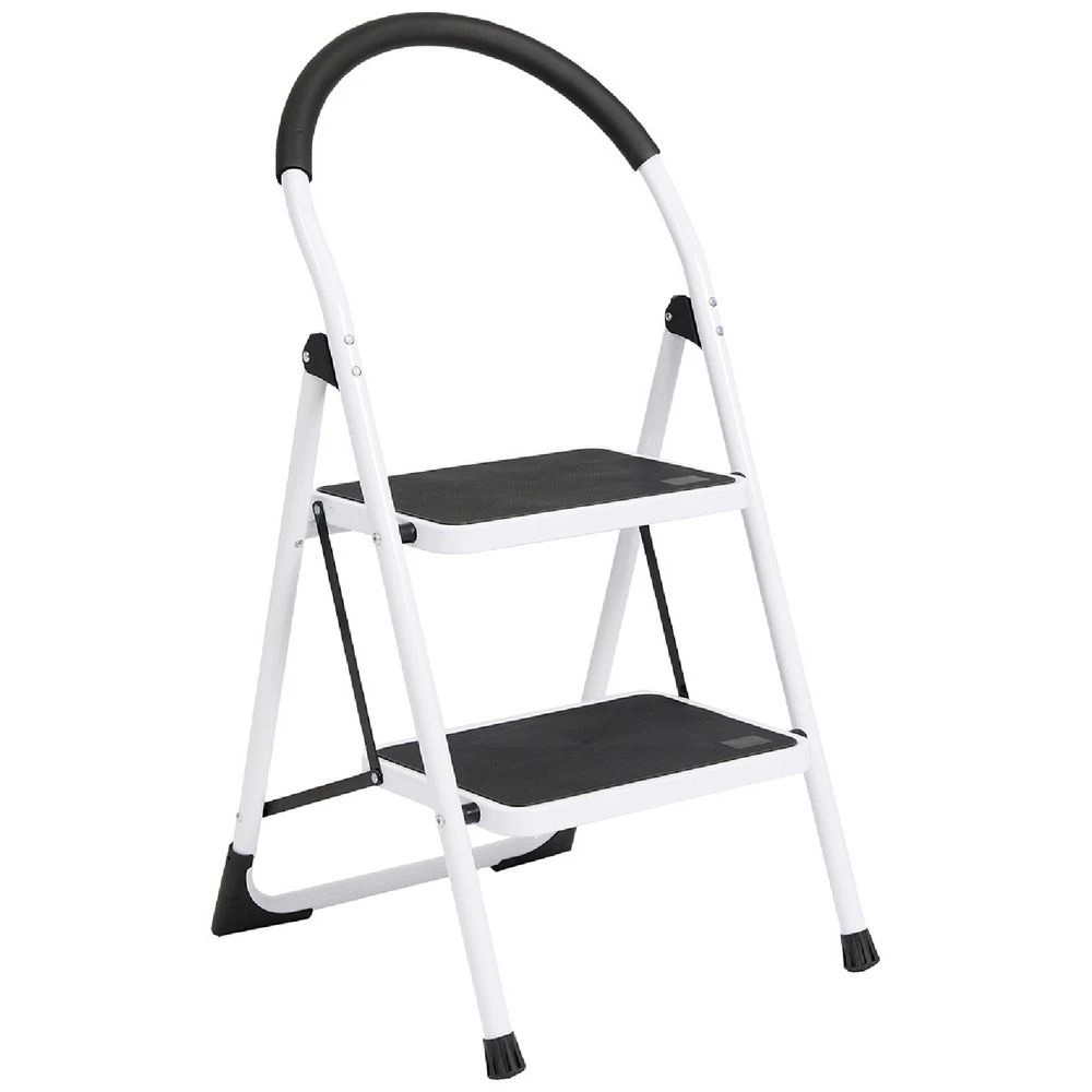 1 J.Burrows 120kg 2 Step Ladder White, 1 of 6