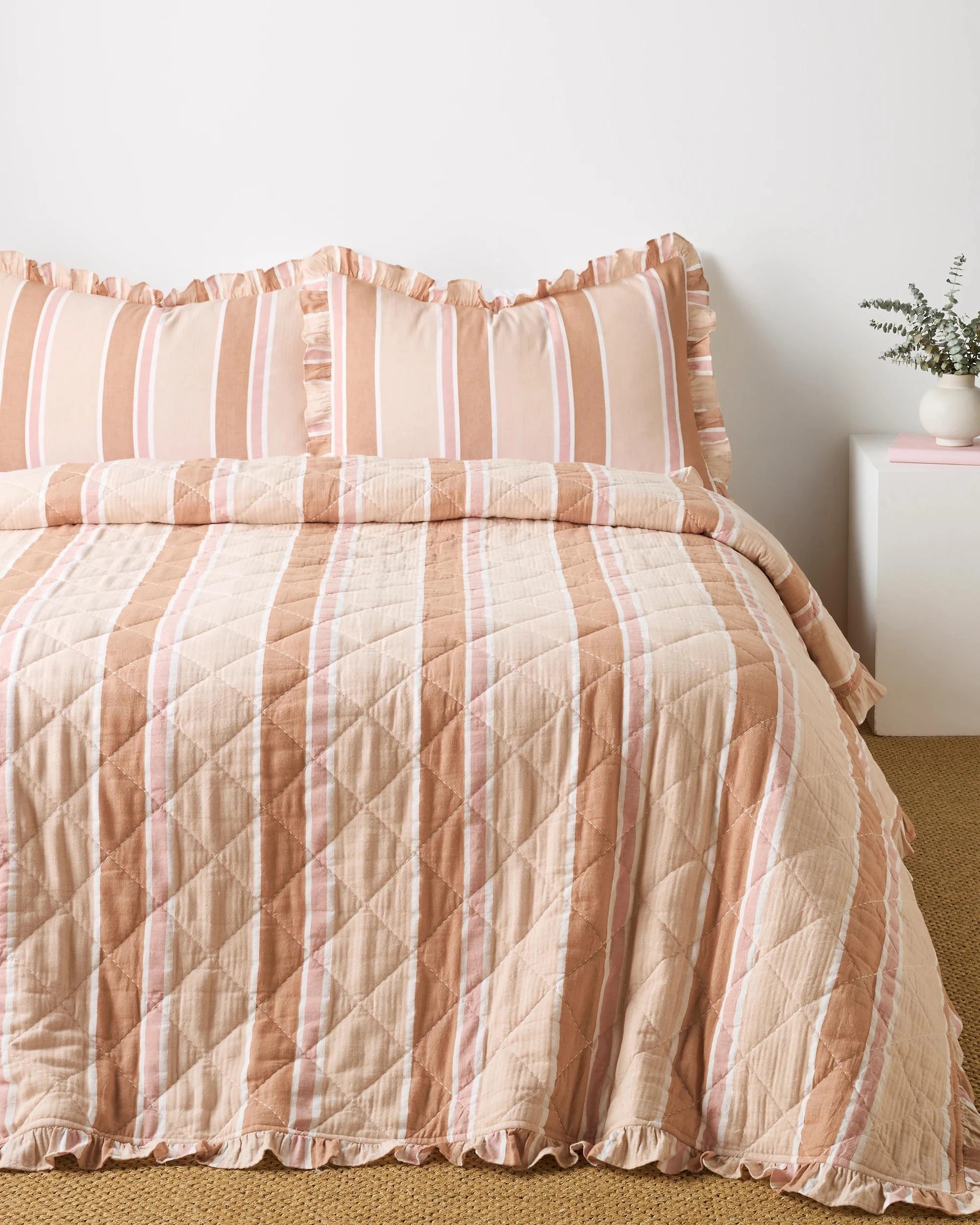 1 Target Aubrey Ruffle Coverlet Set - Super King Bed - Pink, 1 of 3
